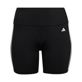 adidas Training Essentials 3 Stripes High Waisted Short Leggings (Plus Size) Womens