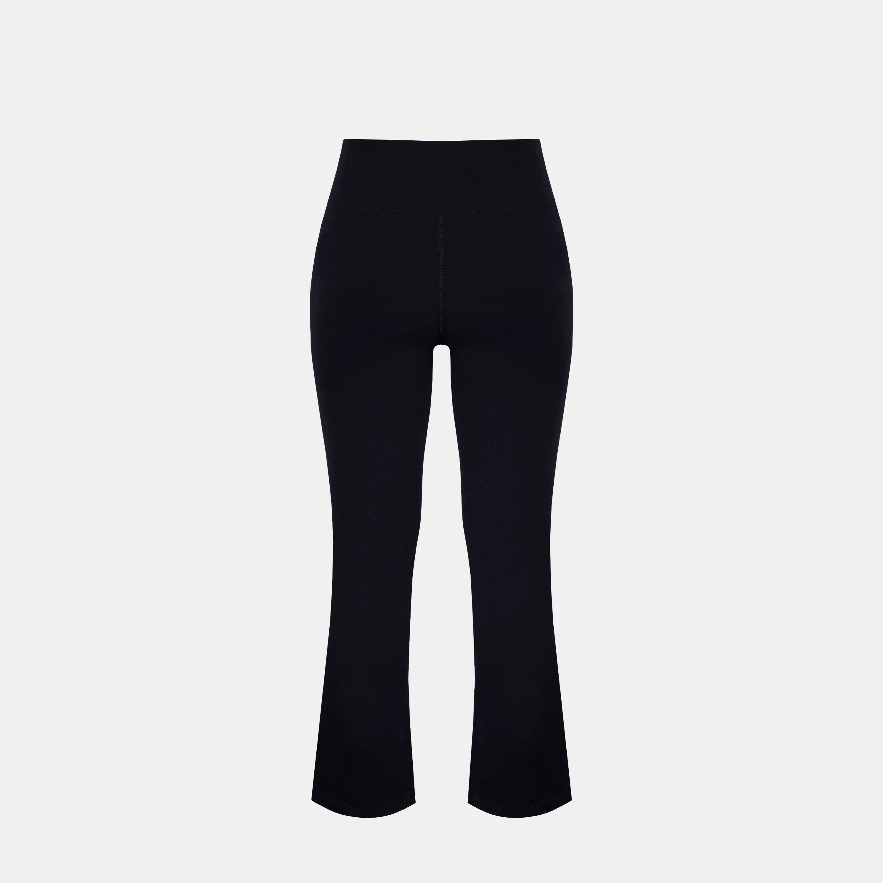 Schwarz - Miso - Kick Flare High Waisted Full Length Cotton Leggings - 2