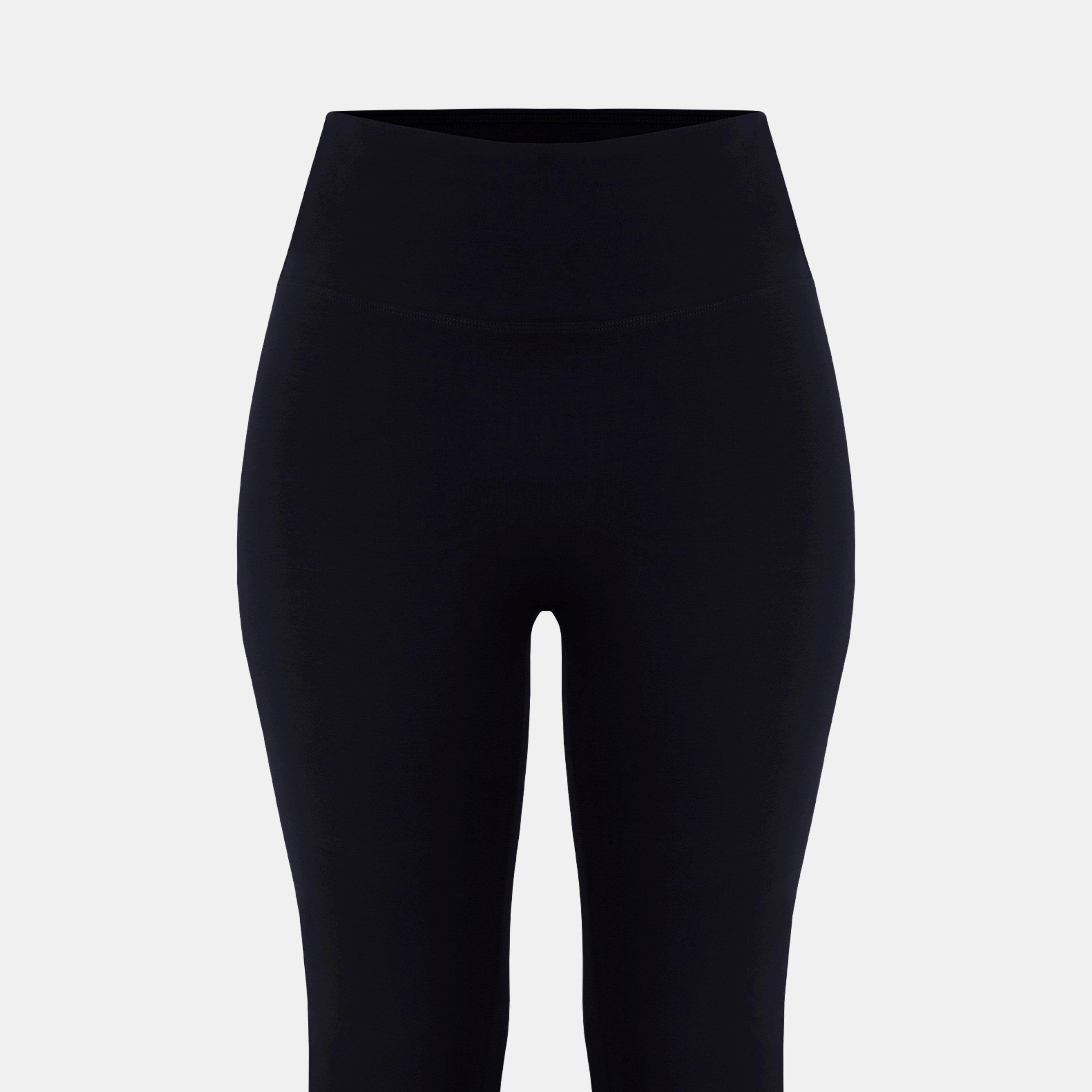Schwarz - Miso - Kick Flare High Waisted Full Length Cotton Leggings - 3