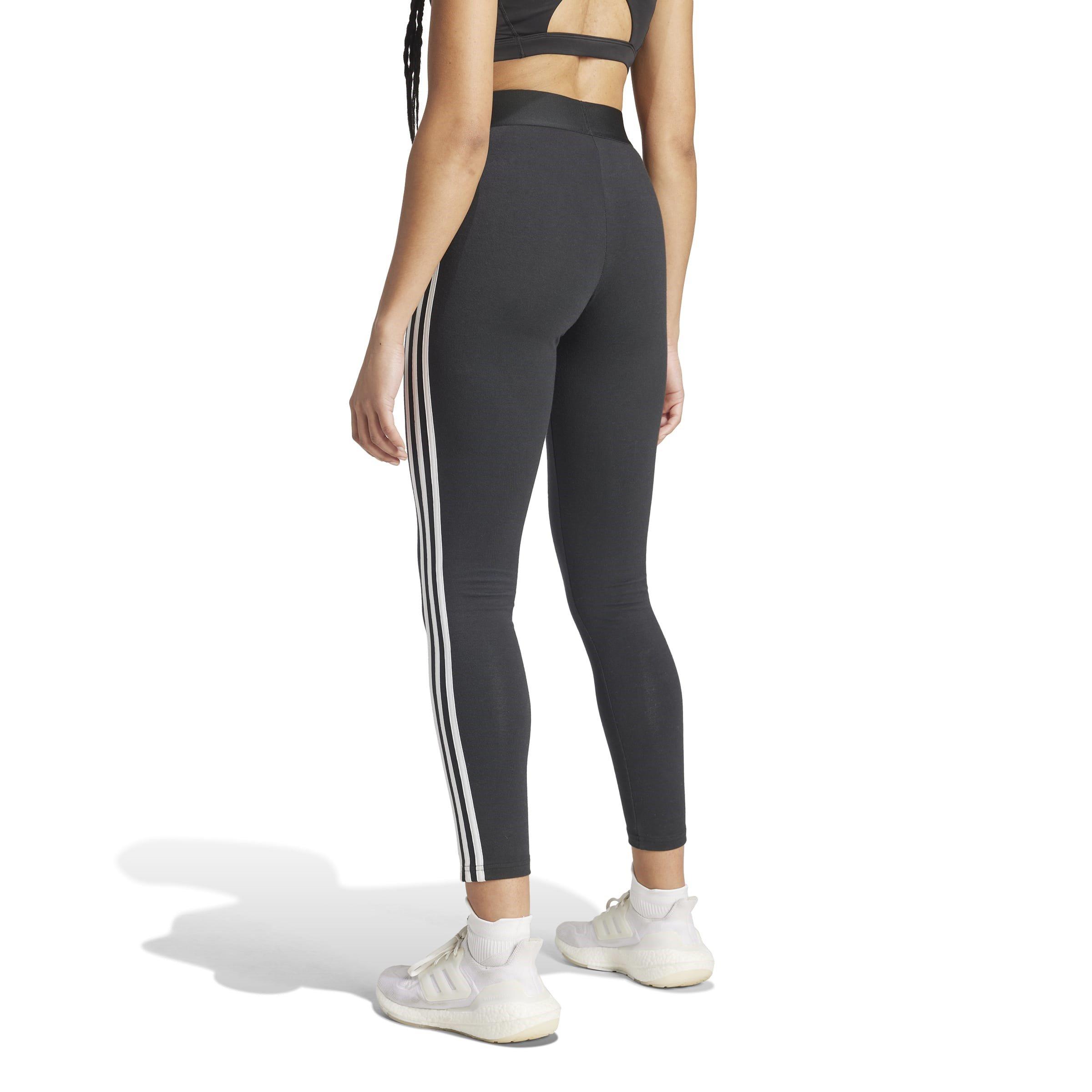 Black/White - adidas - Loungewear Essentials Three Stripes Womens Leggings - 3