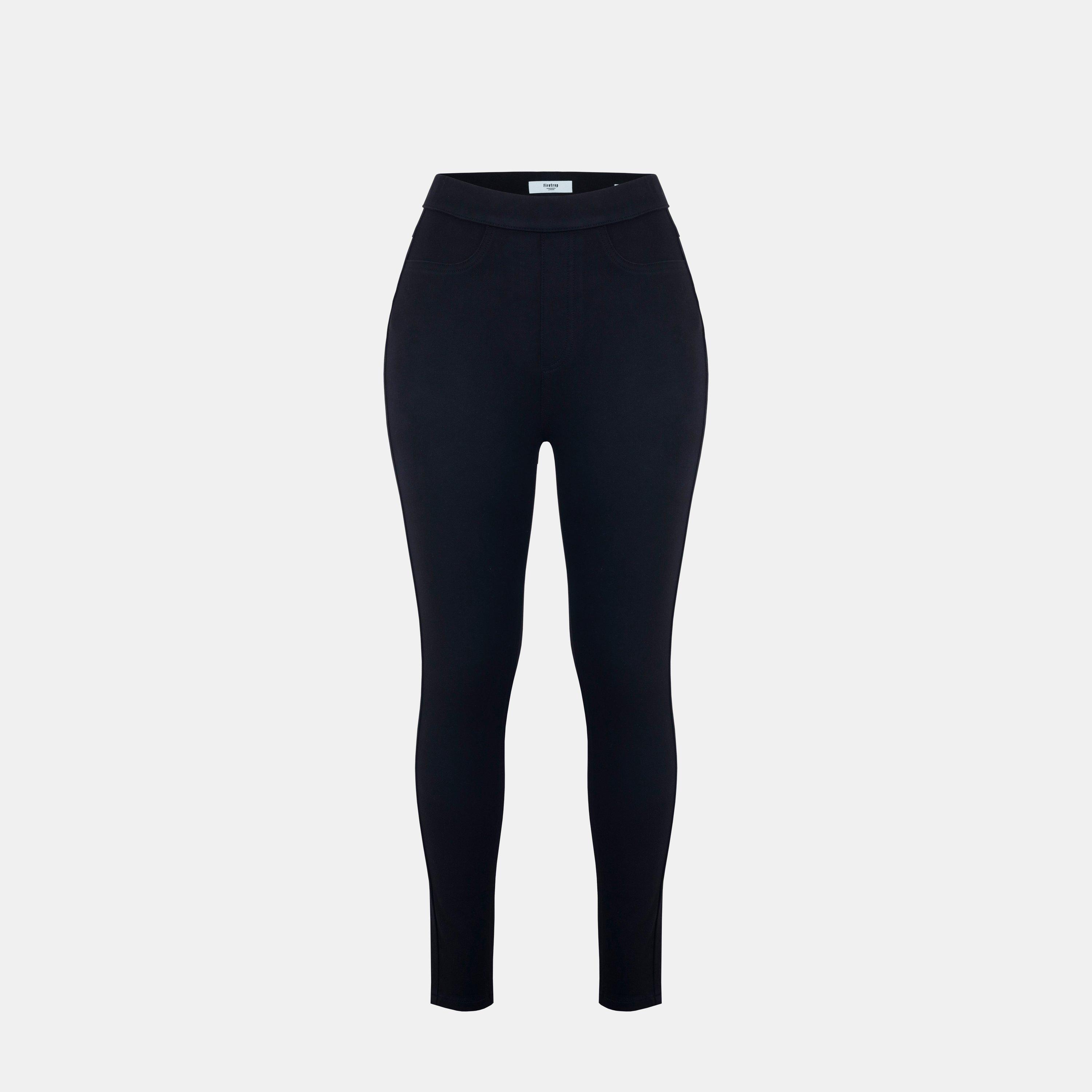 Black - Firetrap - Women's Jegging Cotton Mid Rise Full Length Leggings - 1