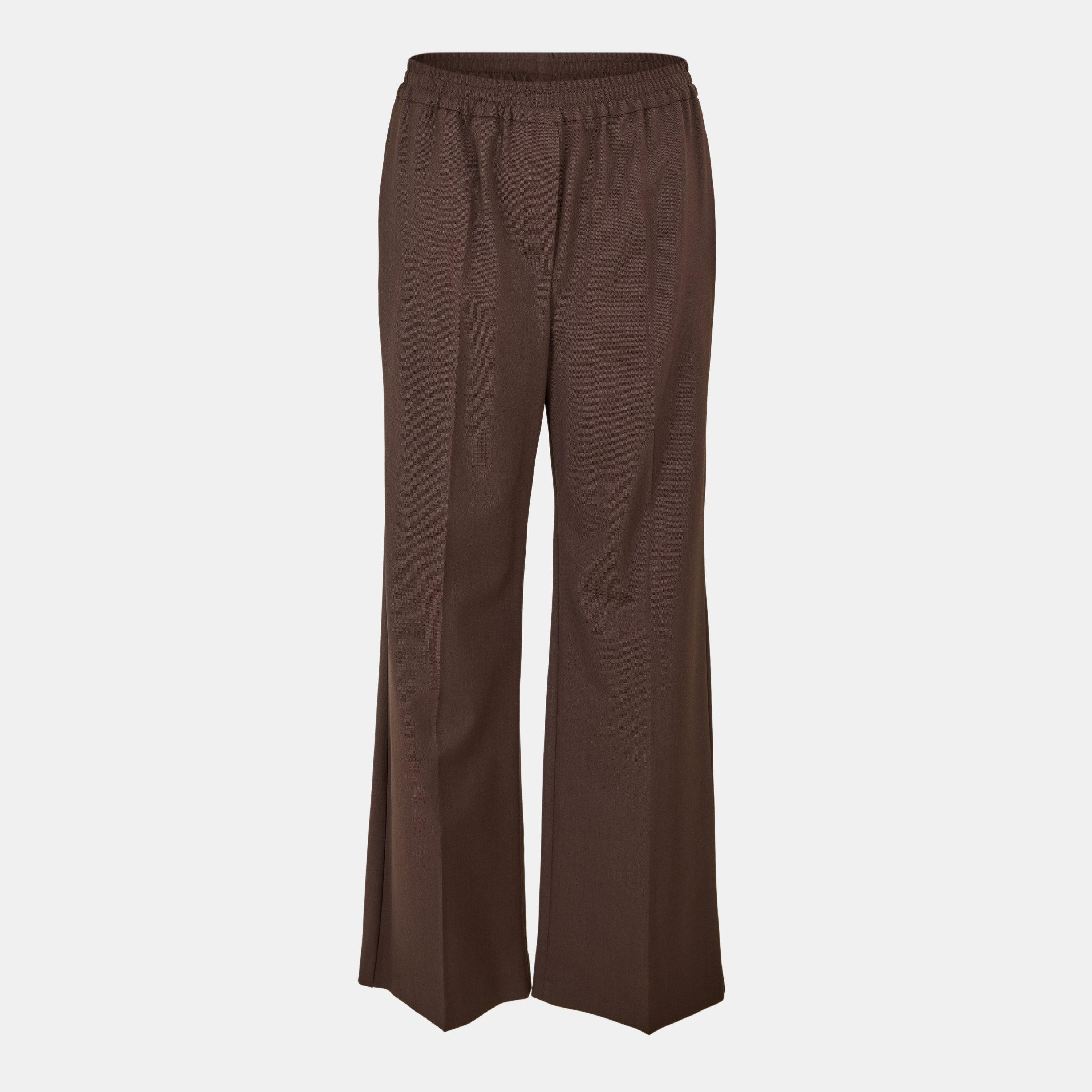 Chocolate - Weekend Max Mara - Women's Petra High Rise Wide Leg Trousers - 1