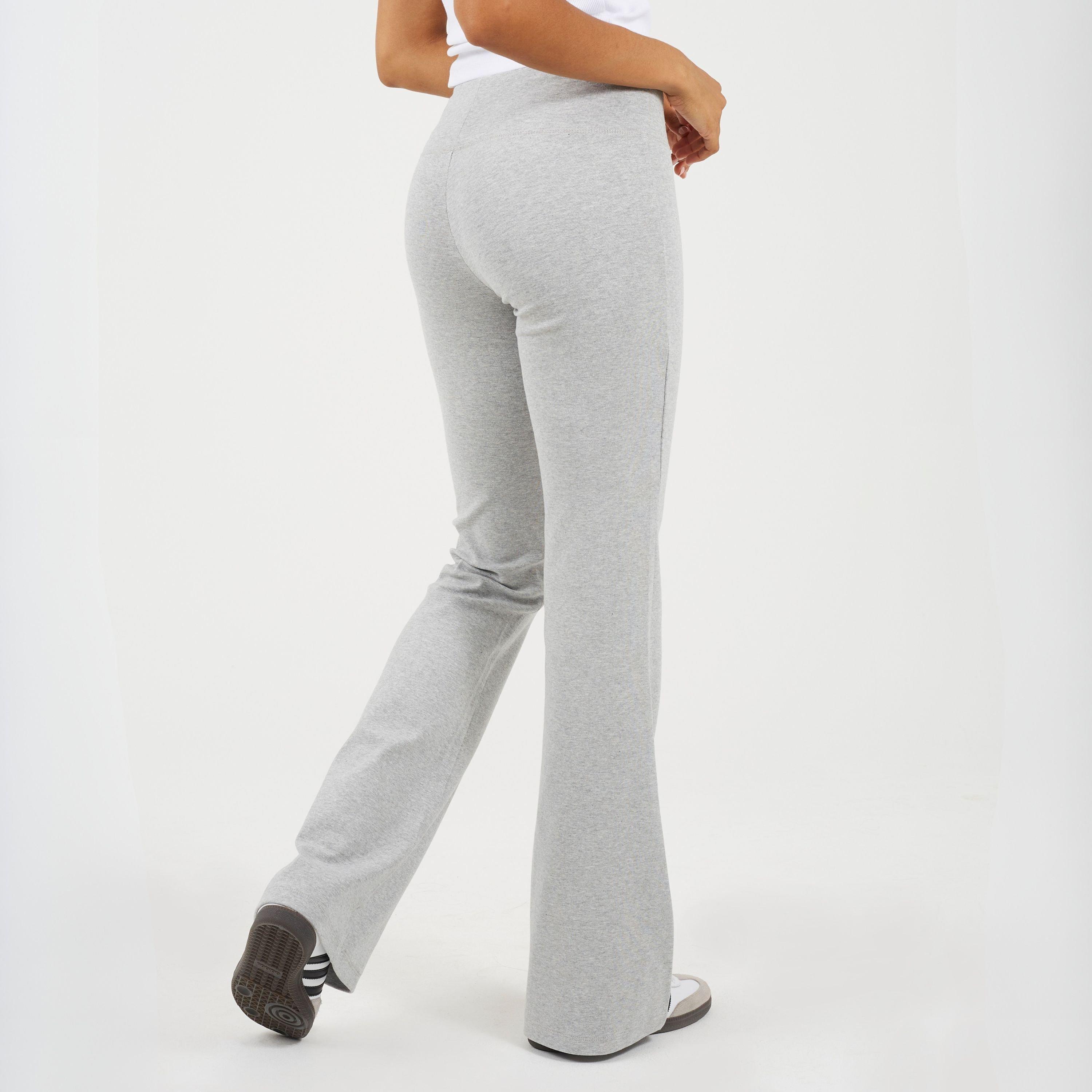 Light Grey Marl - Brave Soul - BS Womens Fiitted Yoga Pants with Flared Hem - 4