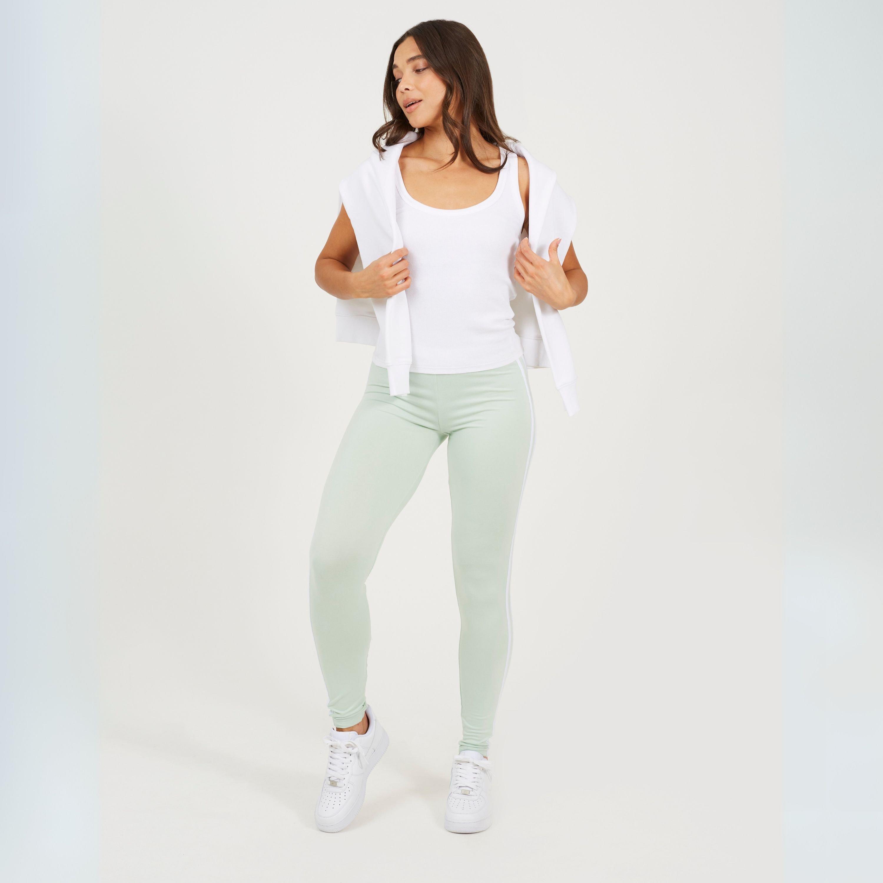 Mint/Wht Stripe - Brave Soul - Leggings with Stripe Detail - 4