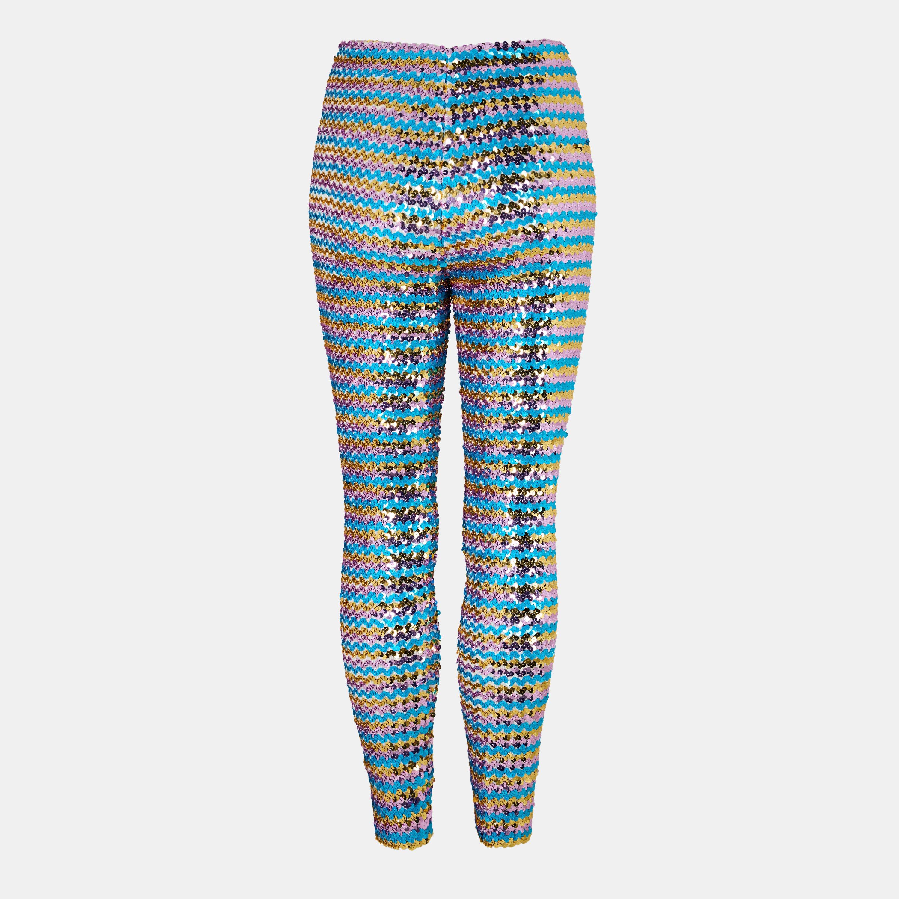 L Blue/Pink/Mix - Gucci - Women's Slim Fit Trousers - 2