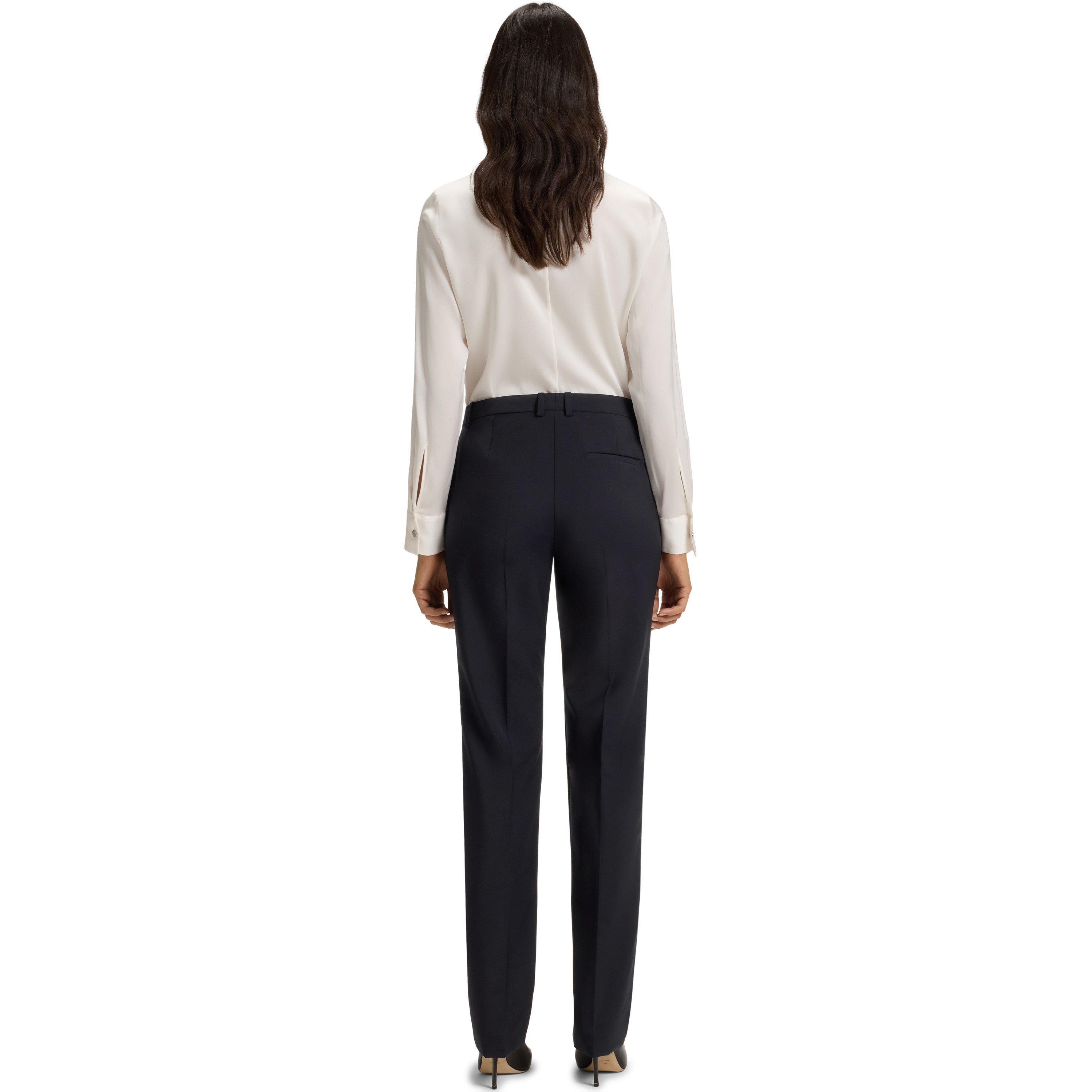 Dark Blue - Boss - Women's Tameah Slim Fit Trousers - 3