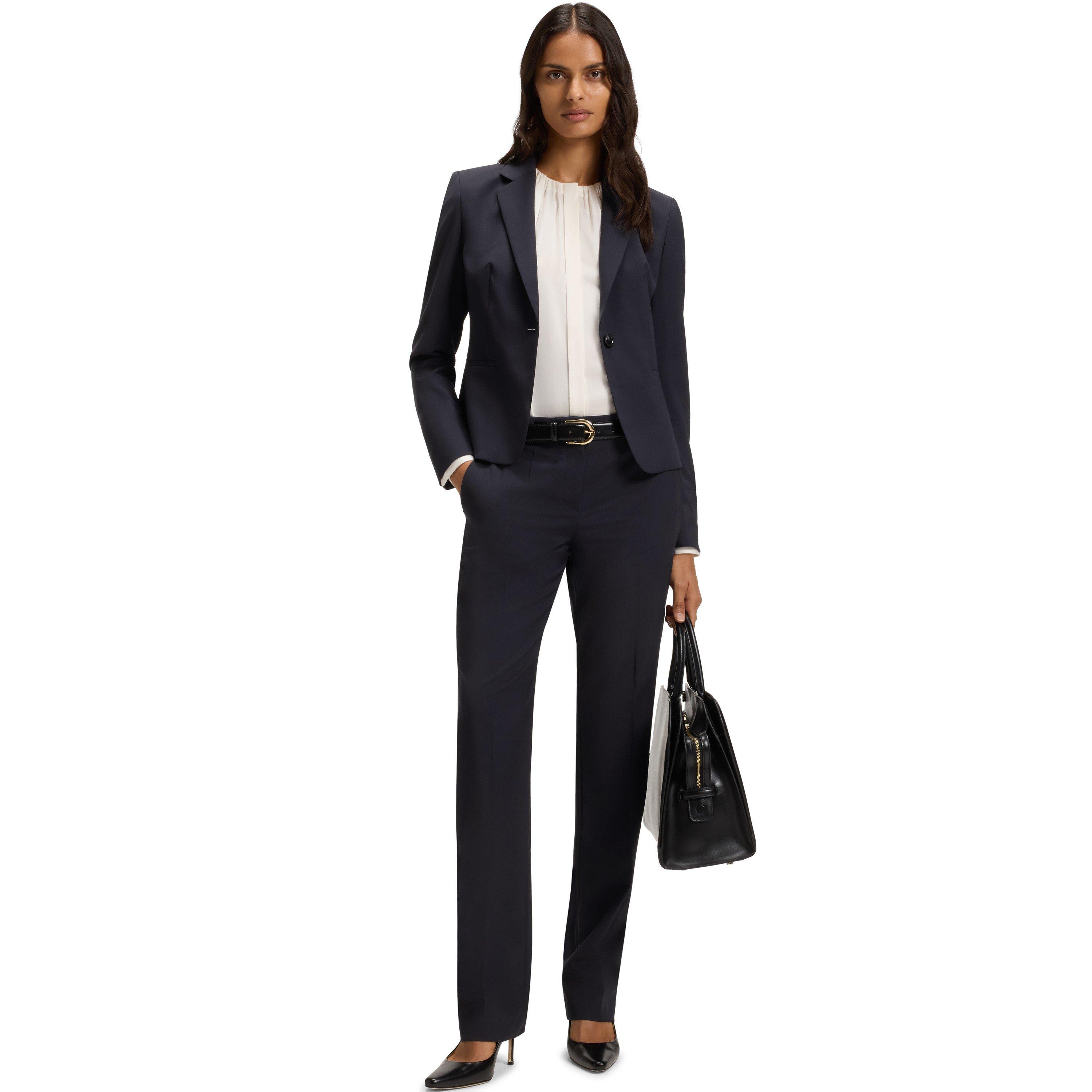 Dark Blue - Boss - Women's Tameah Slim Fit Trousers - 5