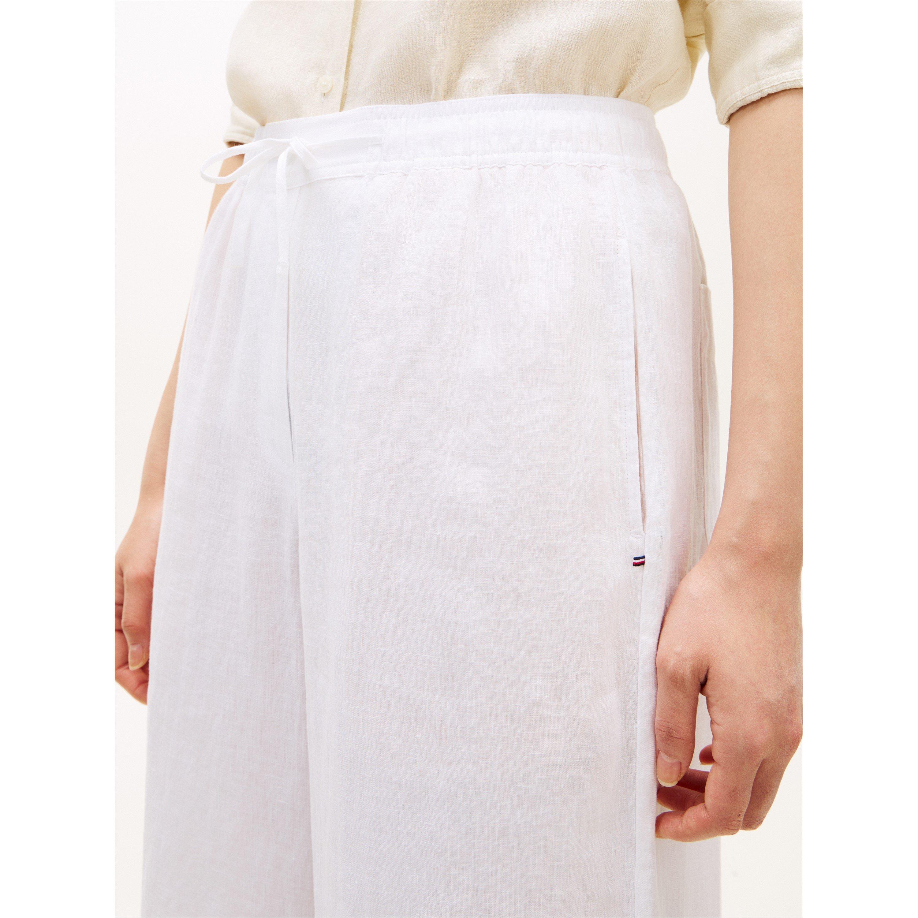 Optic White - Tommy Hilfiger - Tommy Linen Trouser Ld62 - 3