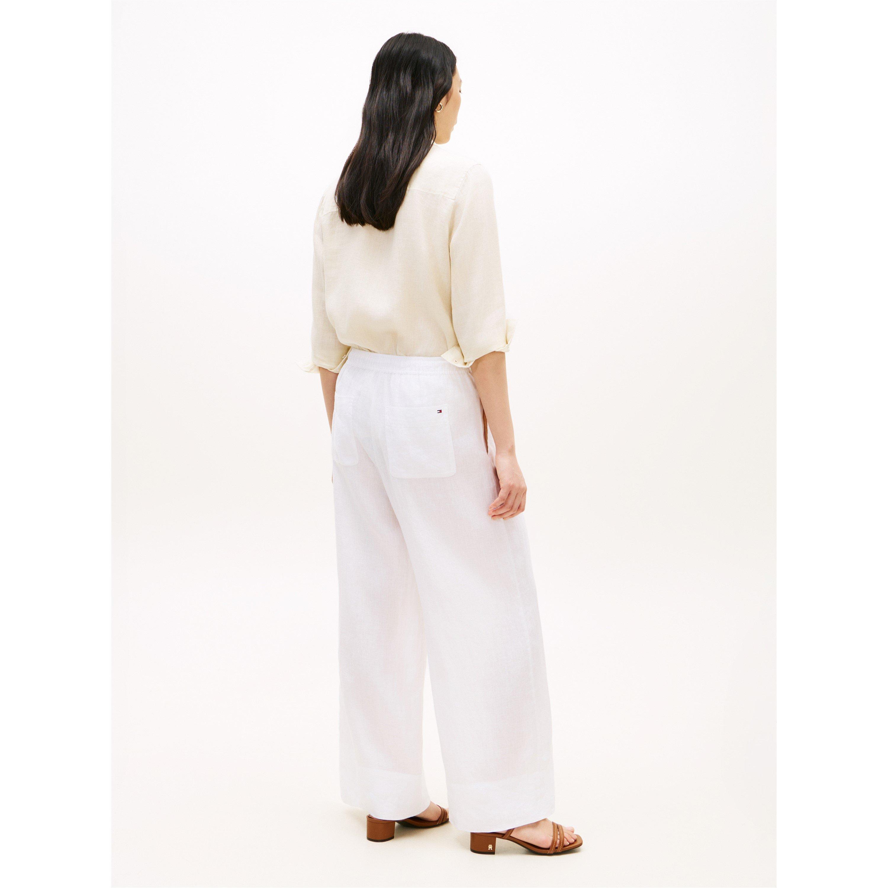 Optic White - Tommy Hilfiger - Tommy Linen Trouser Ld62 - 5