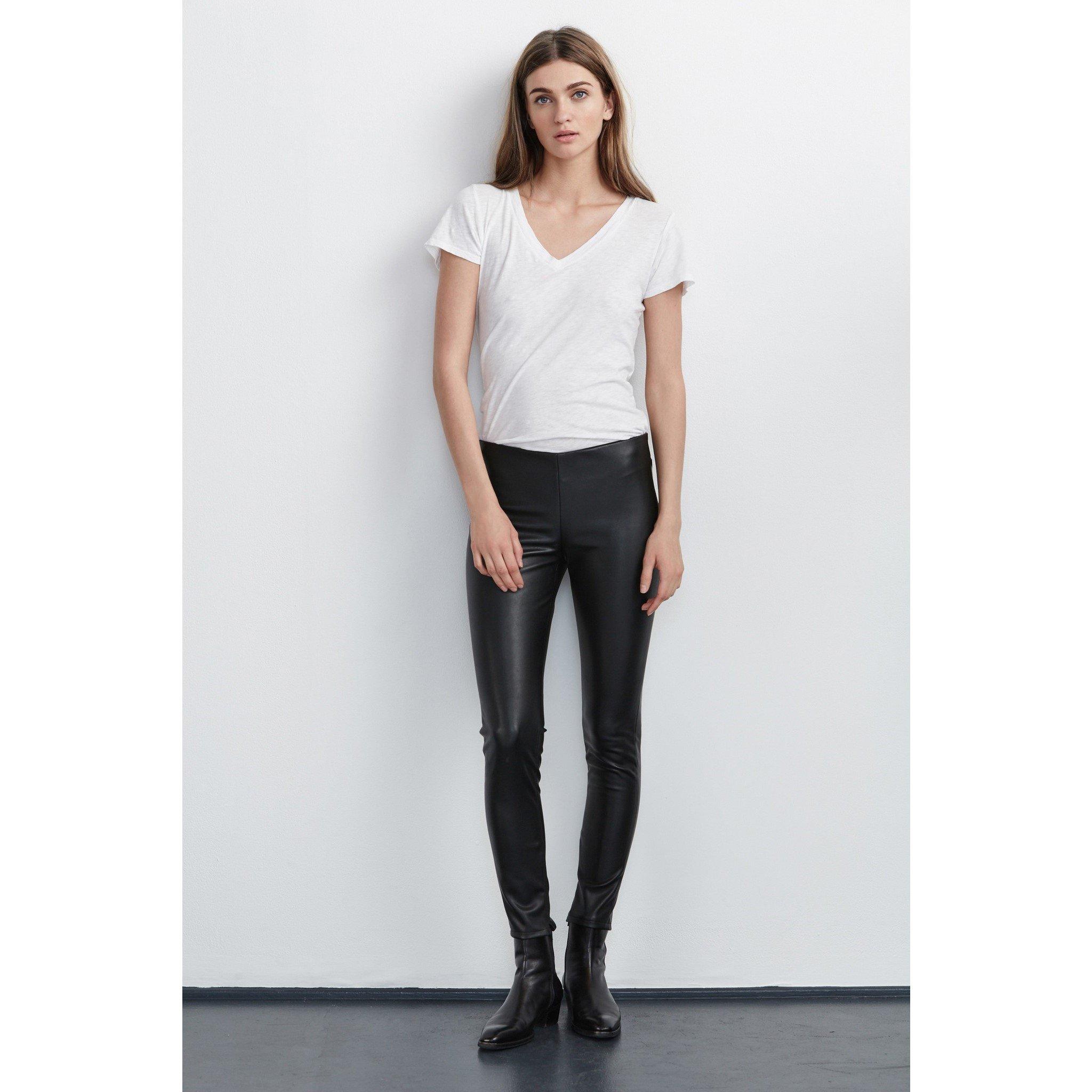 Black - Velvet by Graham and Spencer - Women's Faux Leather Leggings - 3