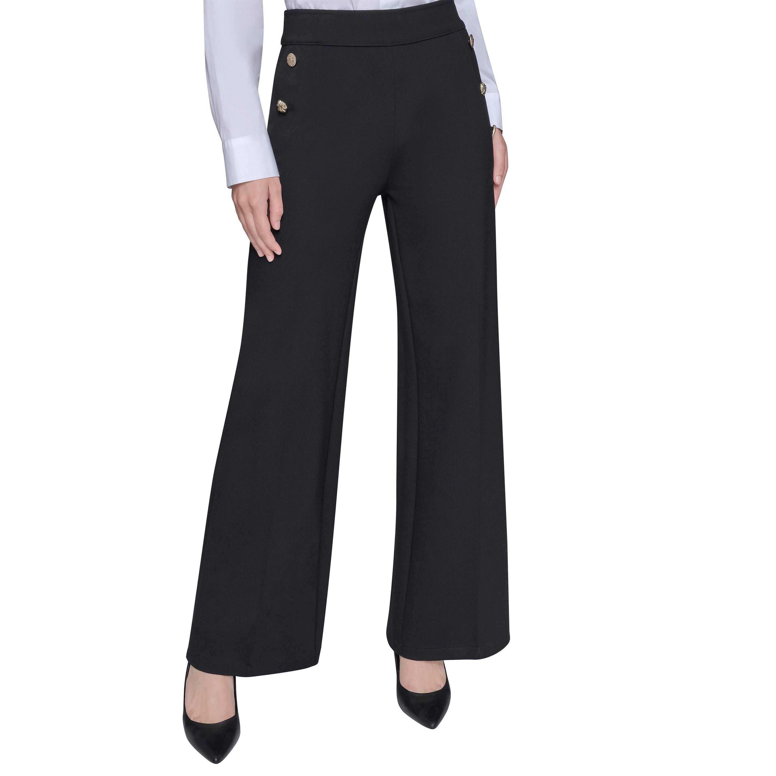 Black - Karl Lagerfeld - Women's Sportswear Wide Leg Trousers - 1