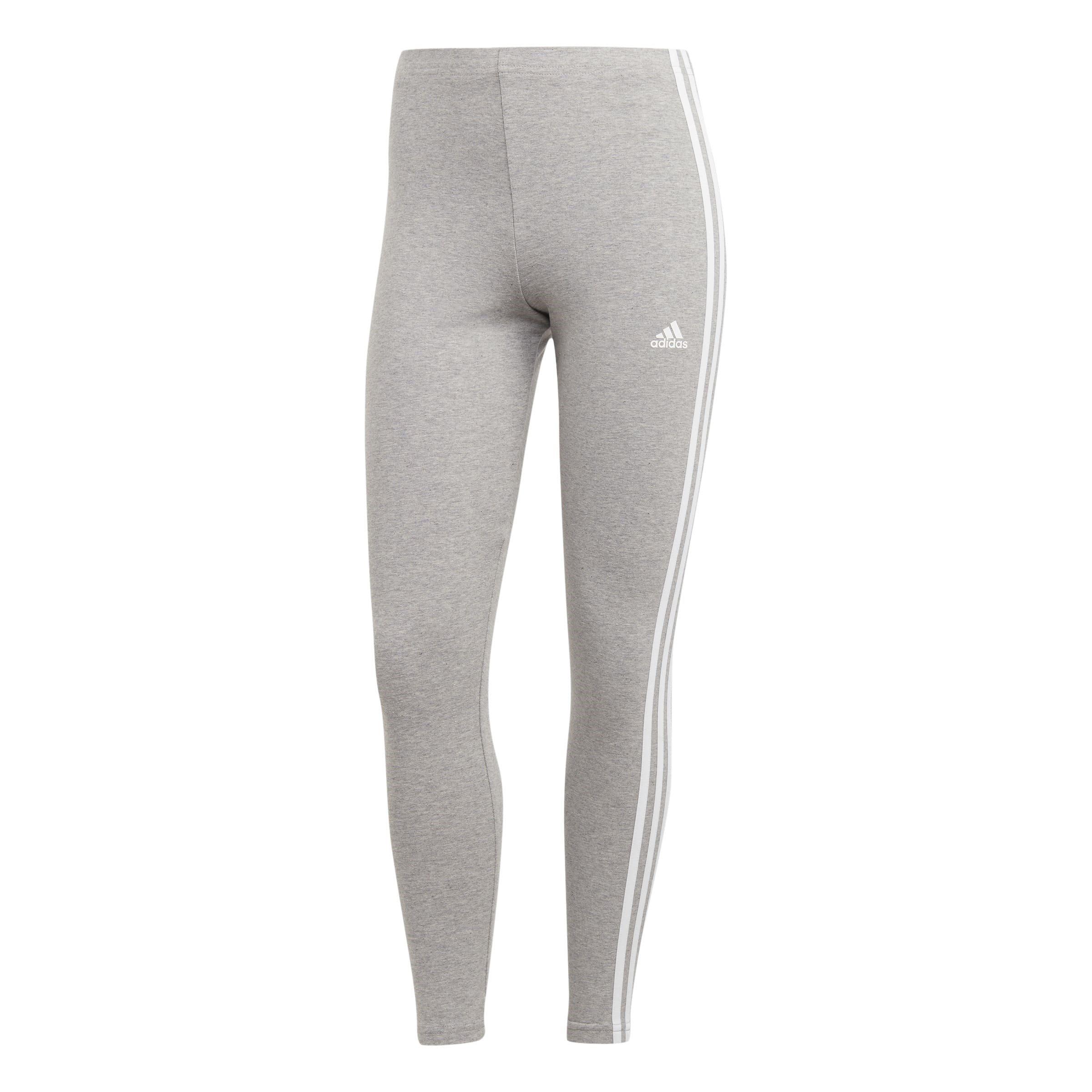 M.Grey/White - adidas - Essentials 3 Stripes Womens Leggings - 1