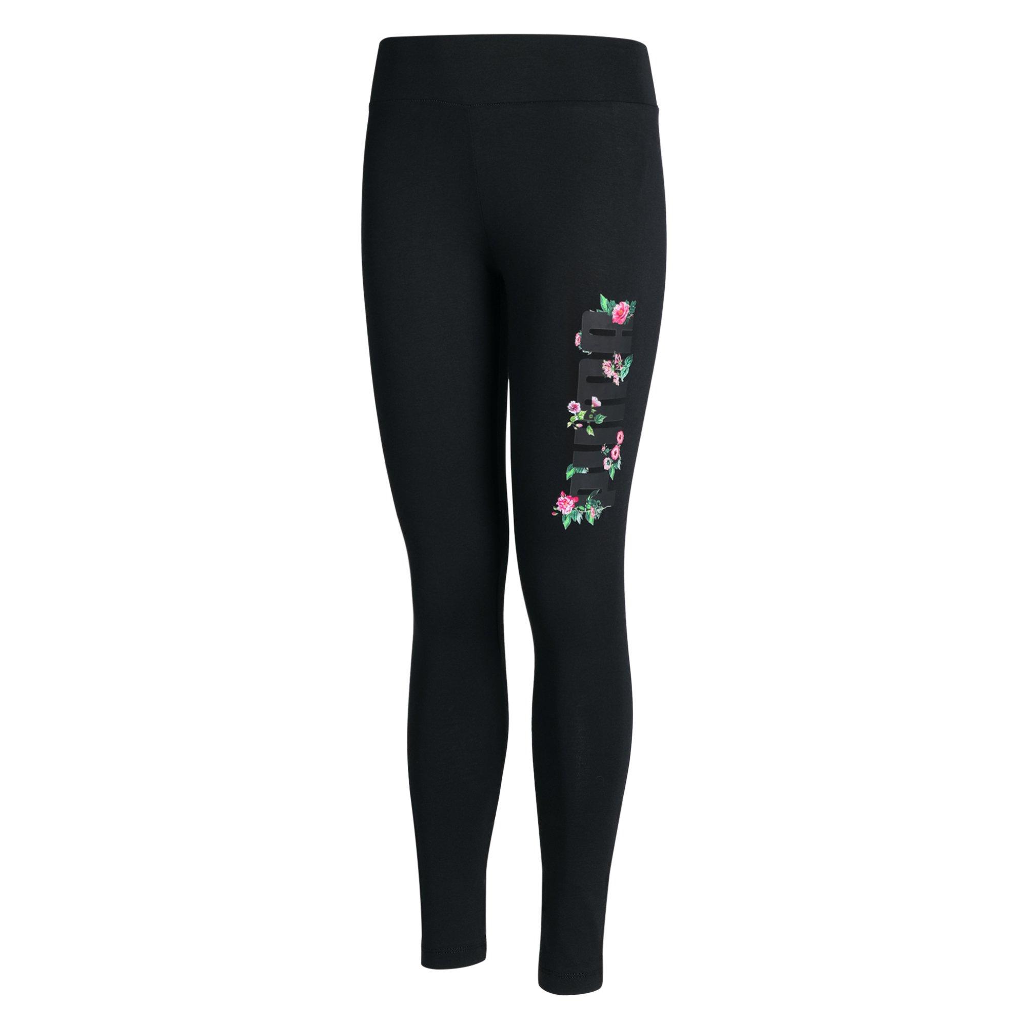 Puma Black - Puma - PUMA Wordmark Floral Printed lll Womens Leggings - 1
