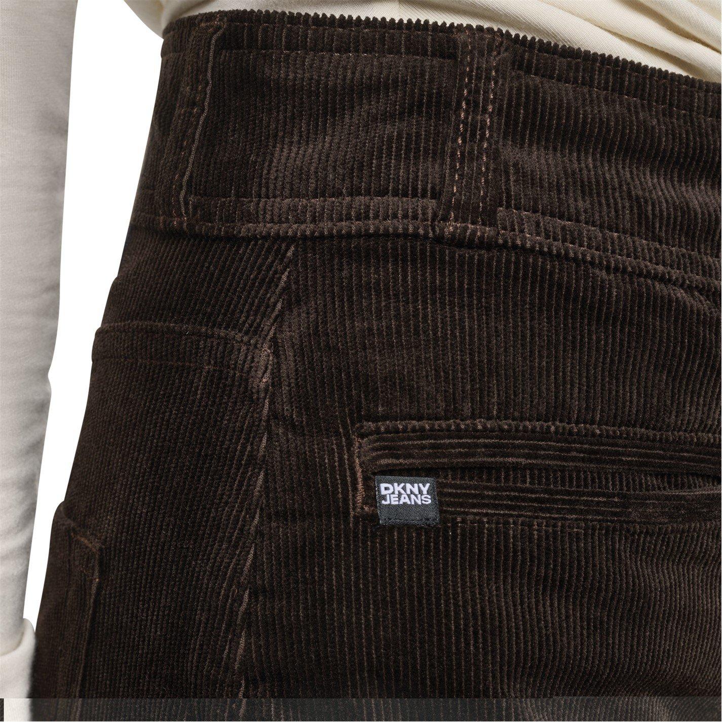 Espresso - DKNY - DKNY Hi Rise Double Button Wide Leg Corduroy - 3