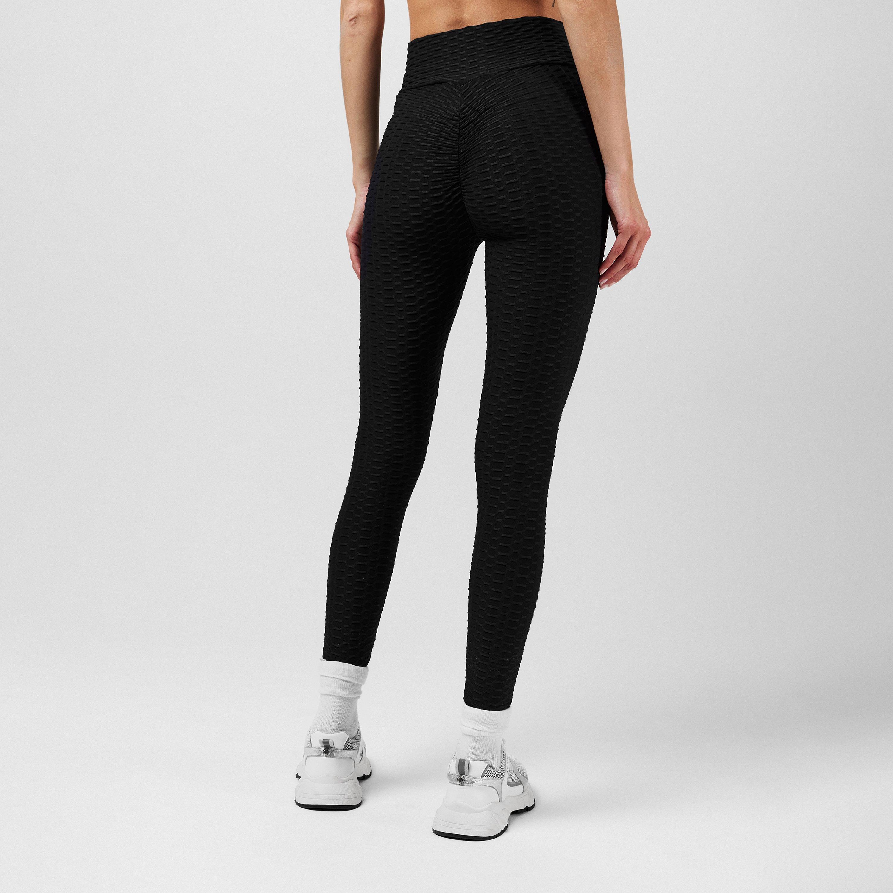 Negro - Miso - Honeycomb Leggings Womens - 3