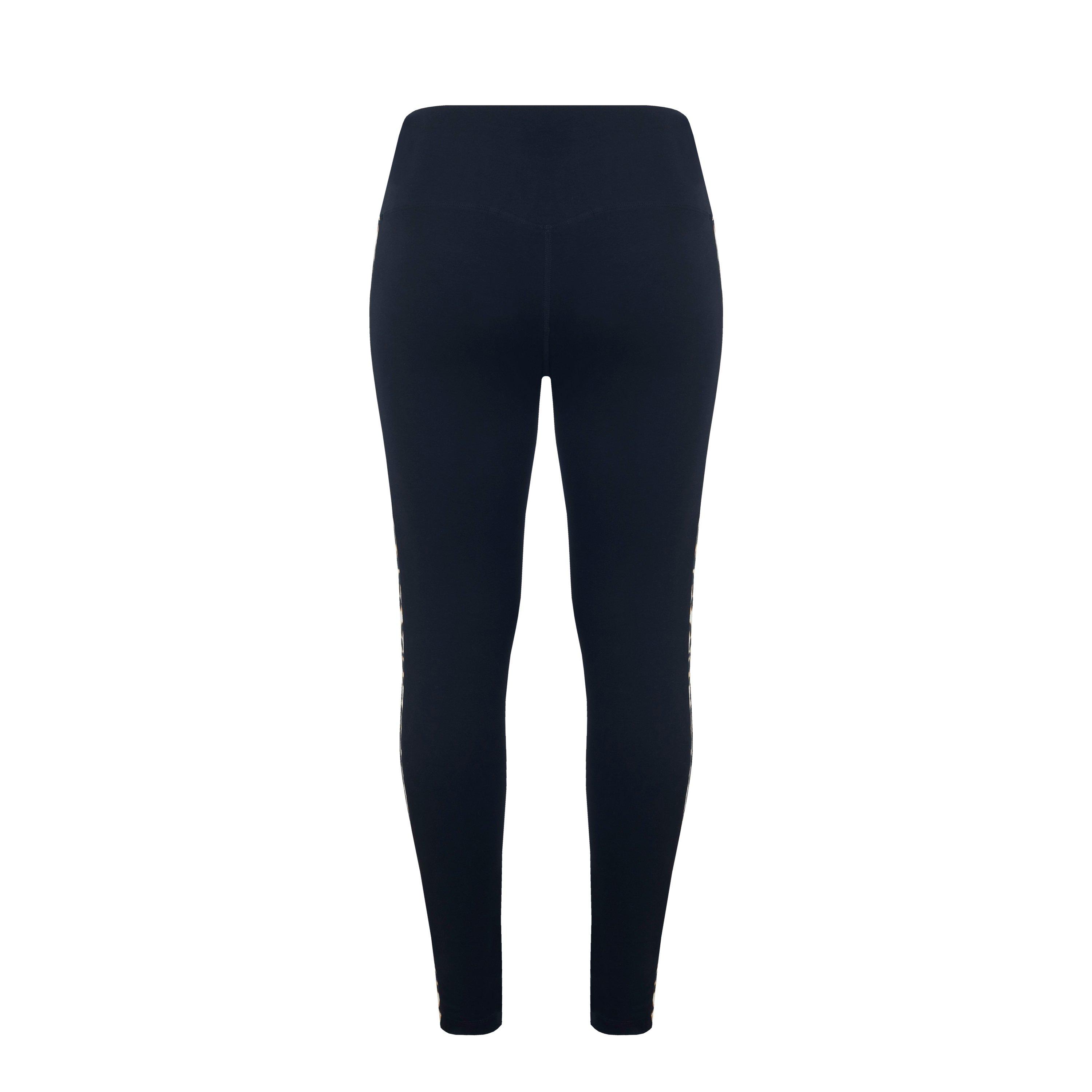 Black/ Leopard - Miso - Women's Striped Leggings - 2