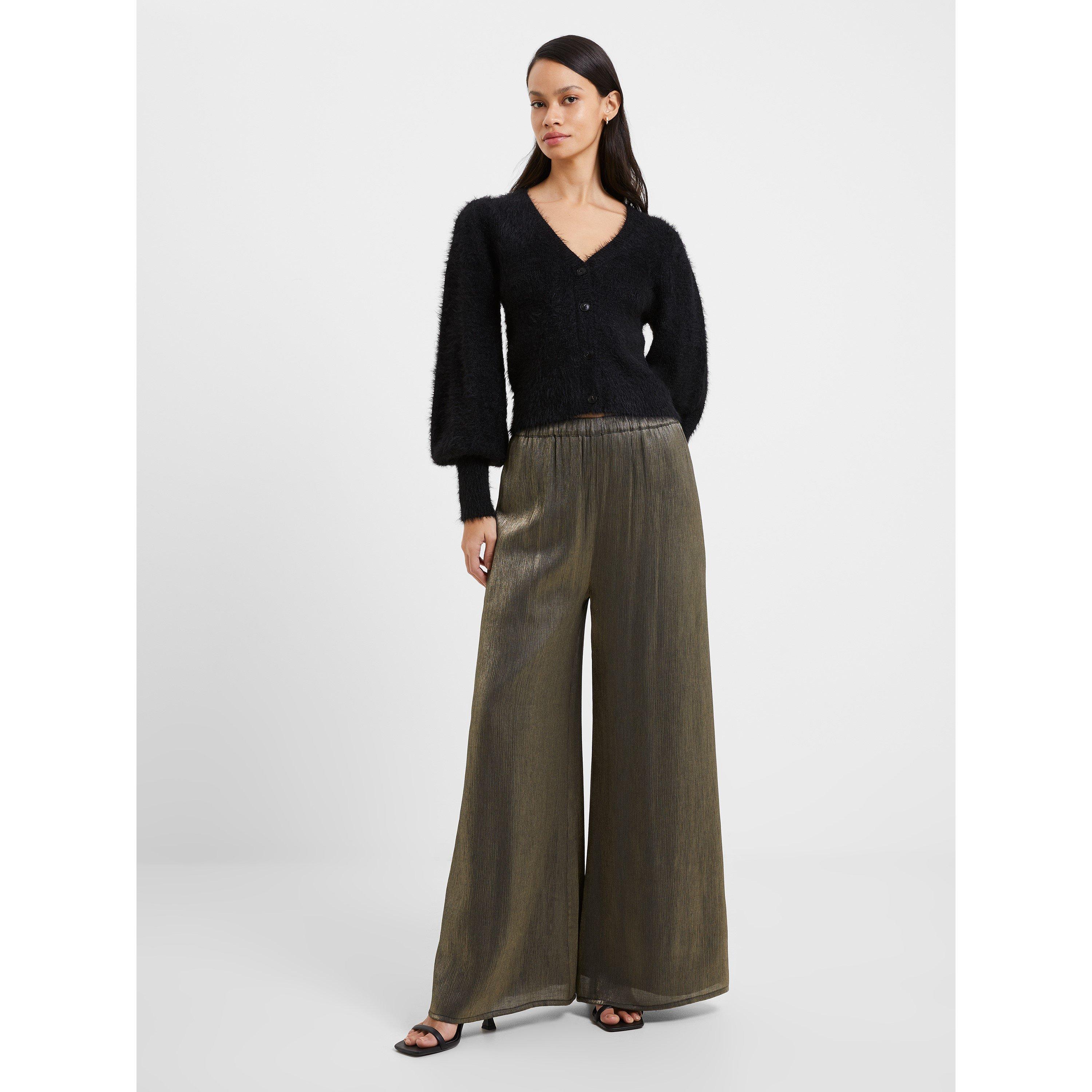 90-Shine - French Connection - Women's Dafne Shine Wide Leg Trousers - 2