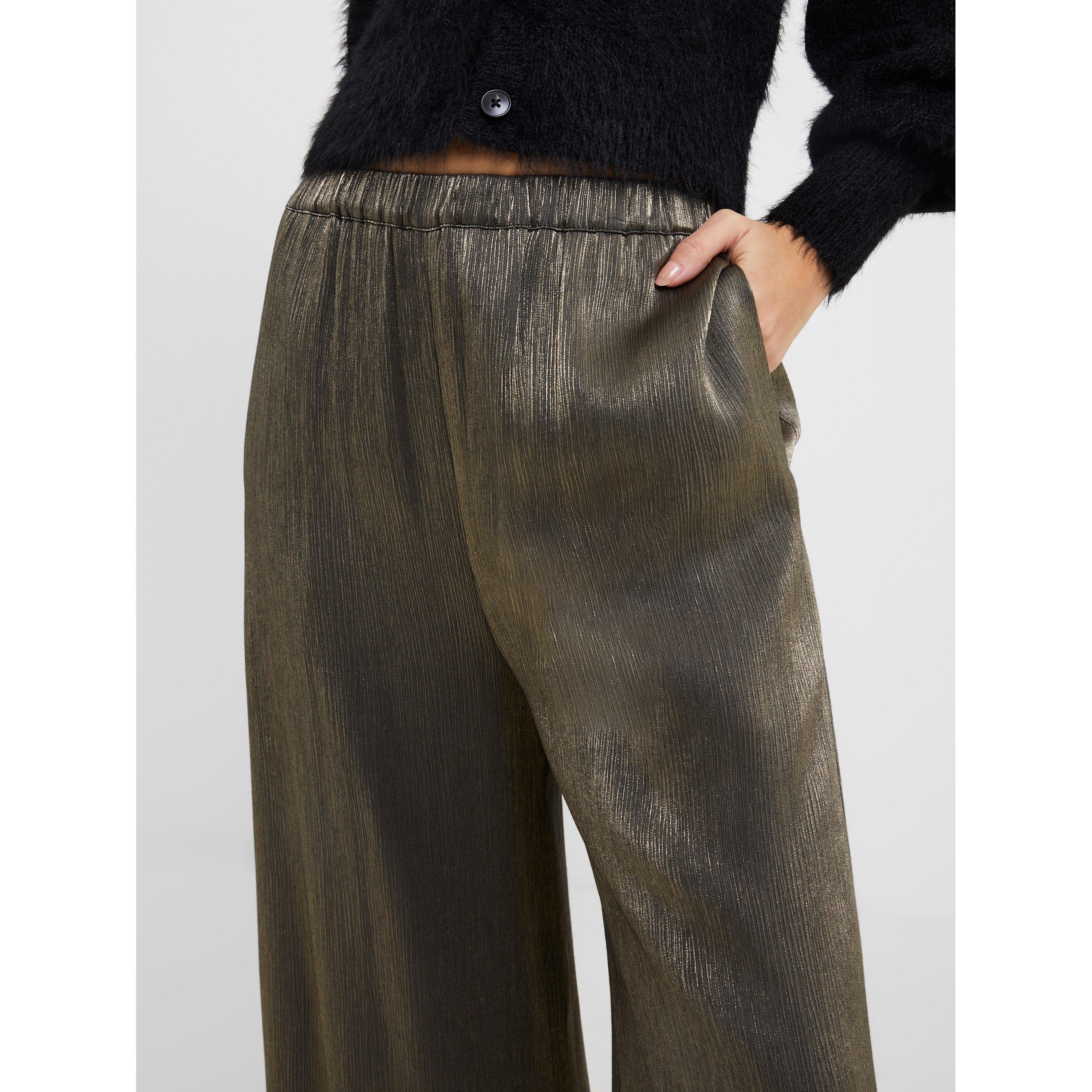 90-Shine - French Connection - Women's Dafne Shine Wide Leg Trousers - 3