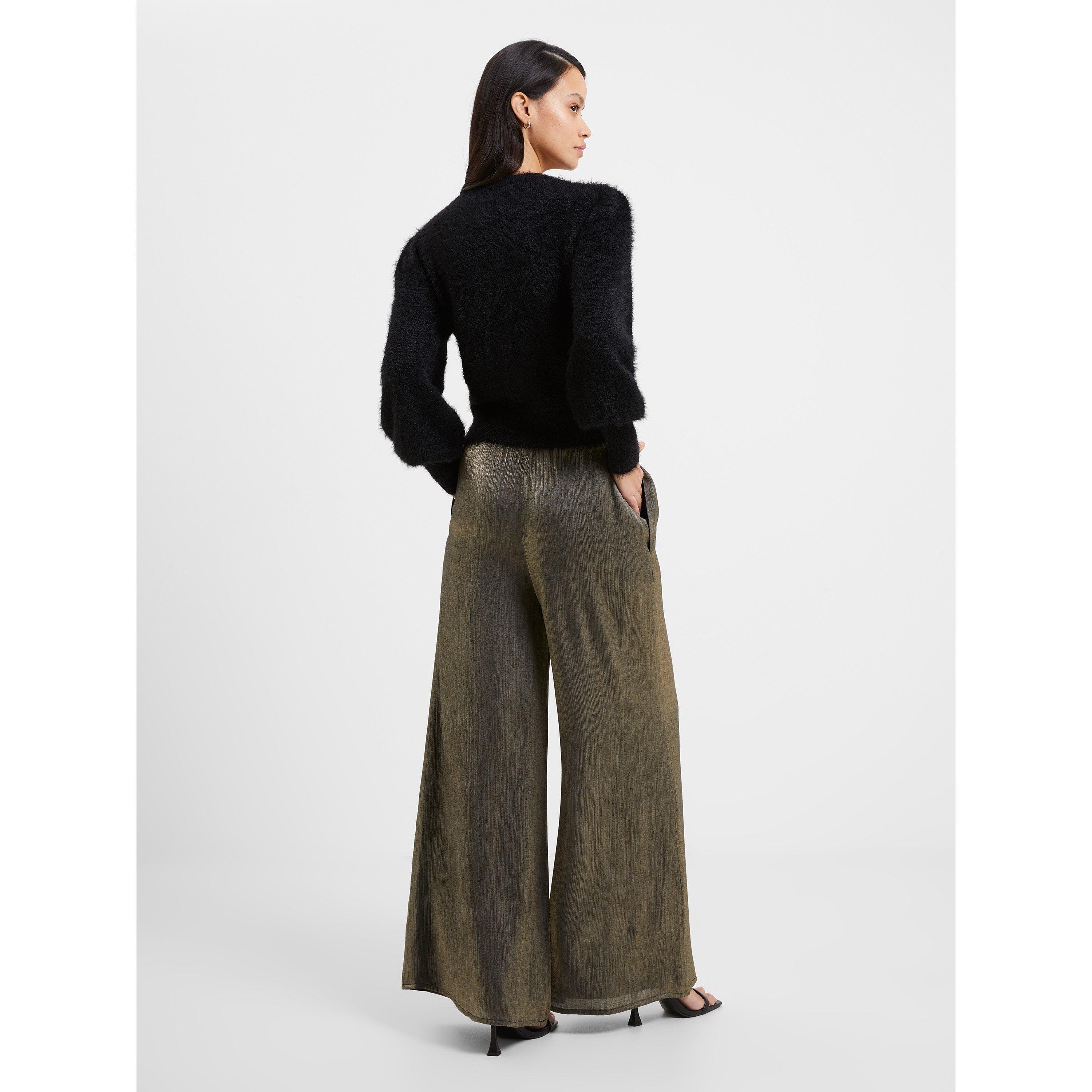 90-Shine - French Connection - Women's Dafne Shine Wide Leg Trousers - 4