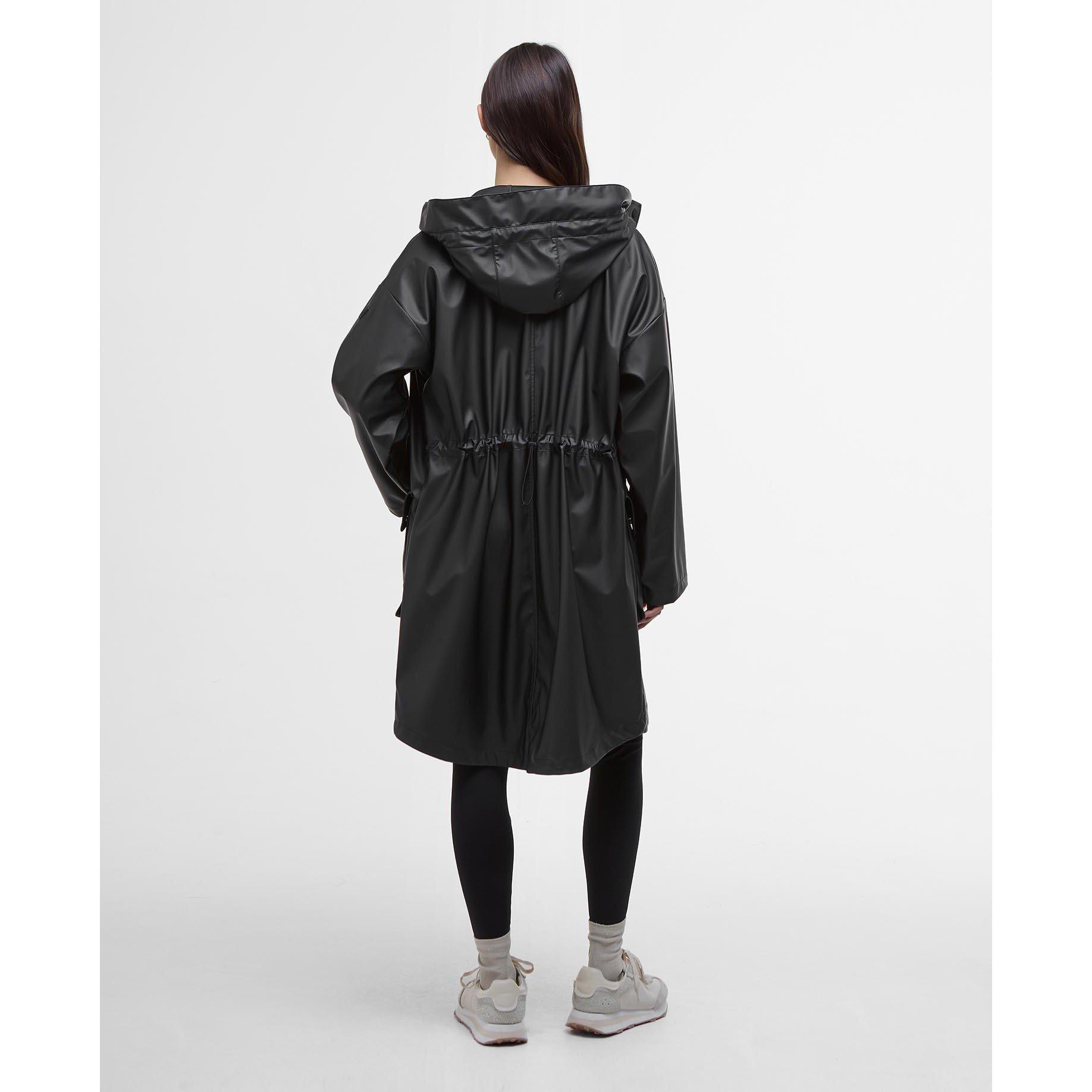 Black - Barbour International - Women's Atlas Hooded Long Sleeve Knee Length Rain Anorak - 2
