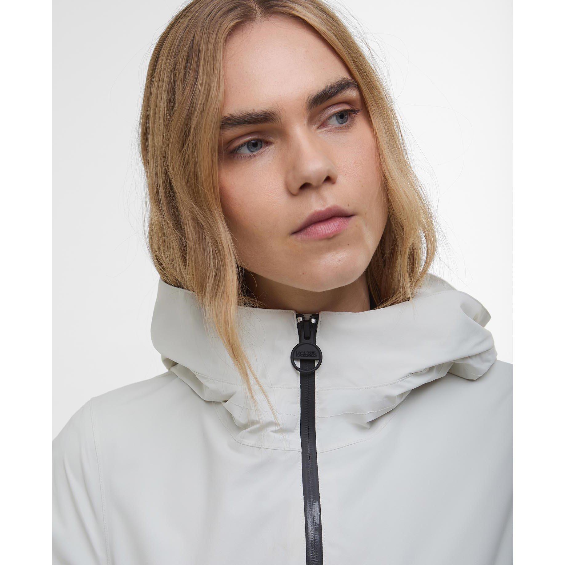 Silver Birch - Barbour International - Women's Kyra Waterproof Mid-Length Rain Anorak - 4