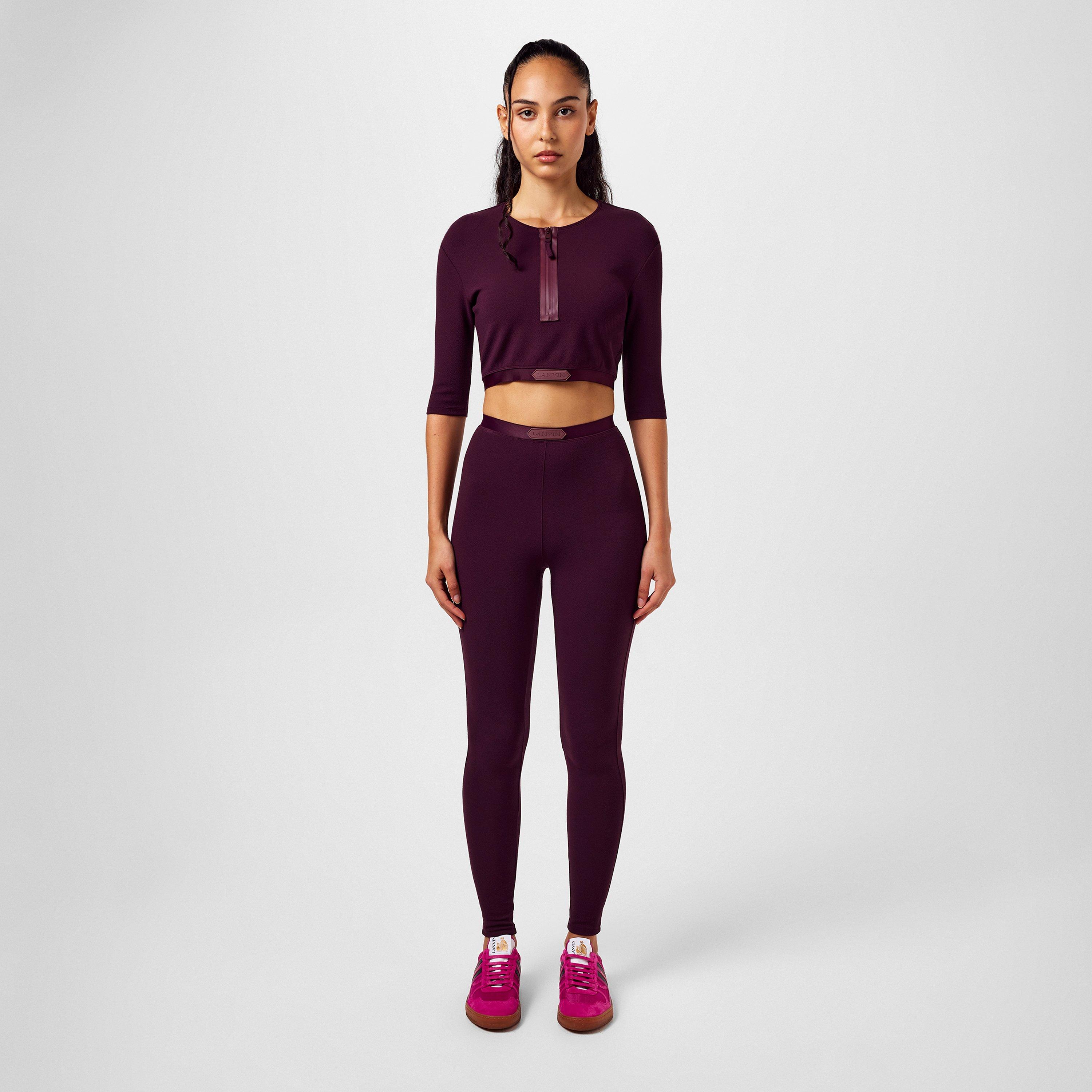Burgundy - Lanvin - Women's High Waisted Leggings - 4
