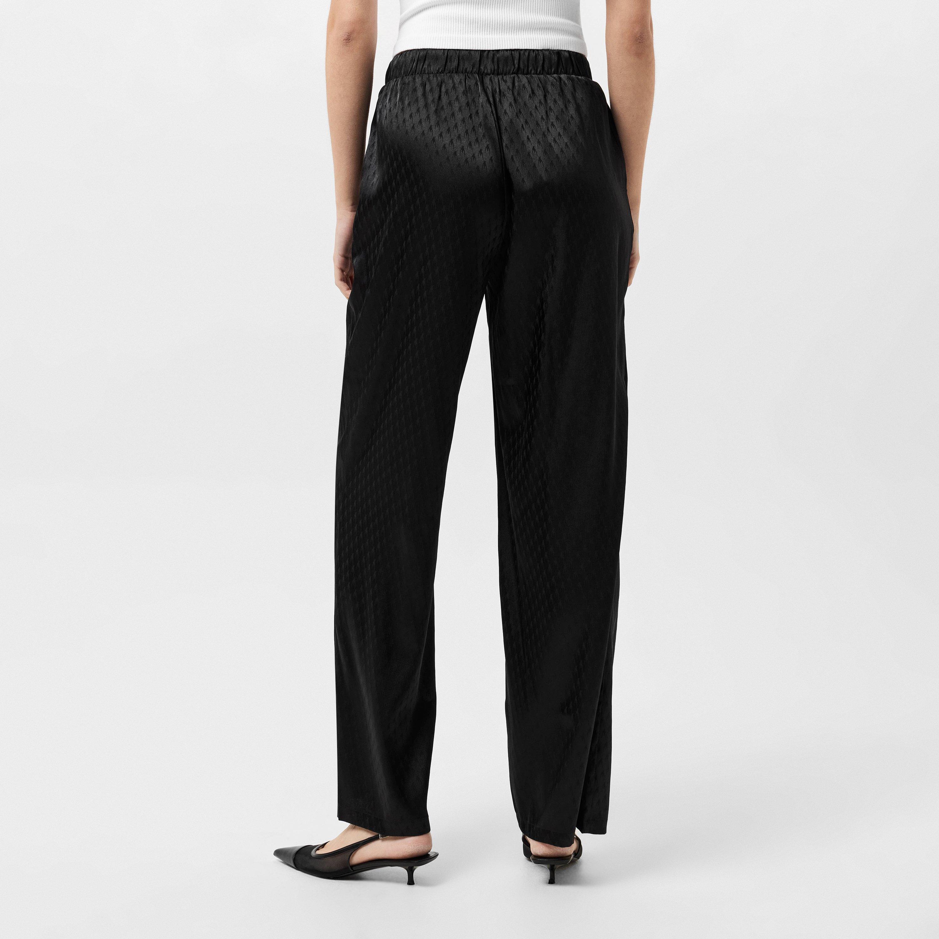 Zwart - Vero Moda - Women's High Waist Satin Wide Leg Trousers - 3