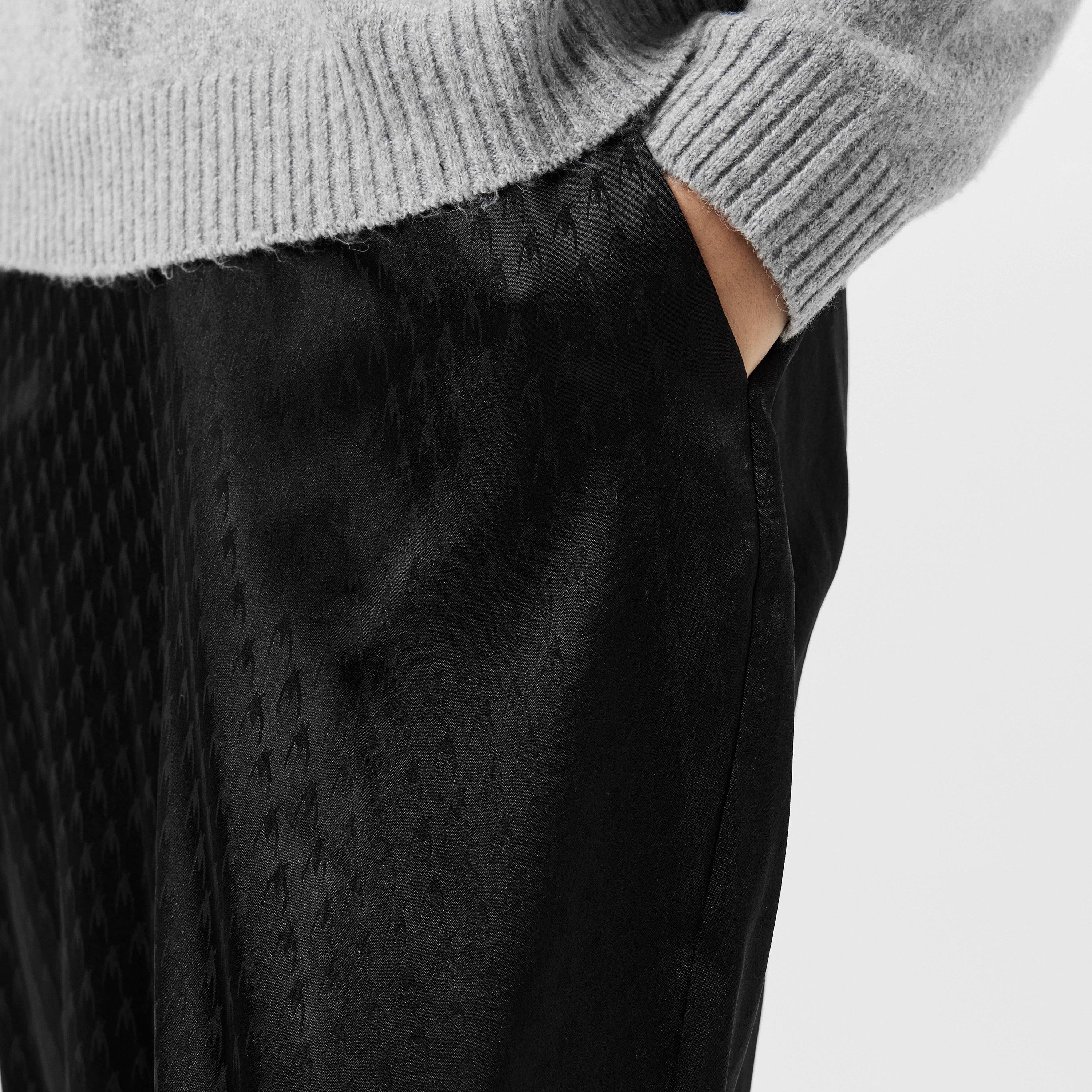 Zwart - Vero Moda - Women's High Waist Satin Wide Leg Trousers - 4