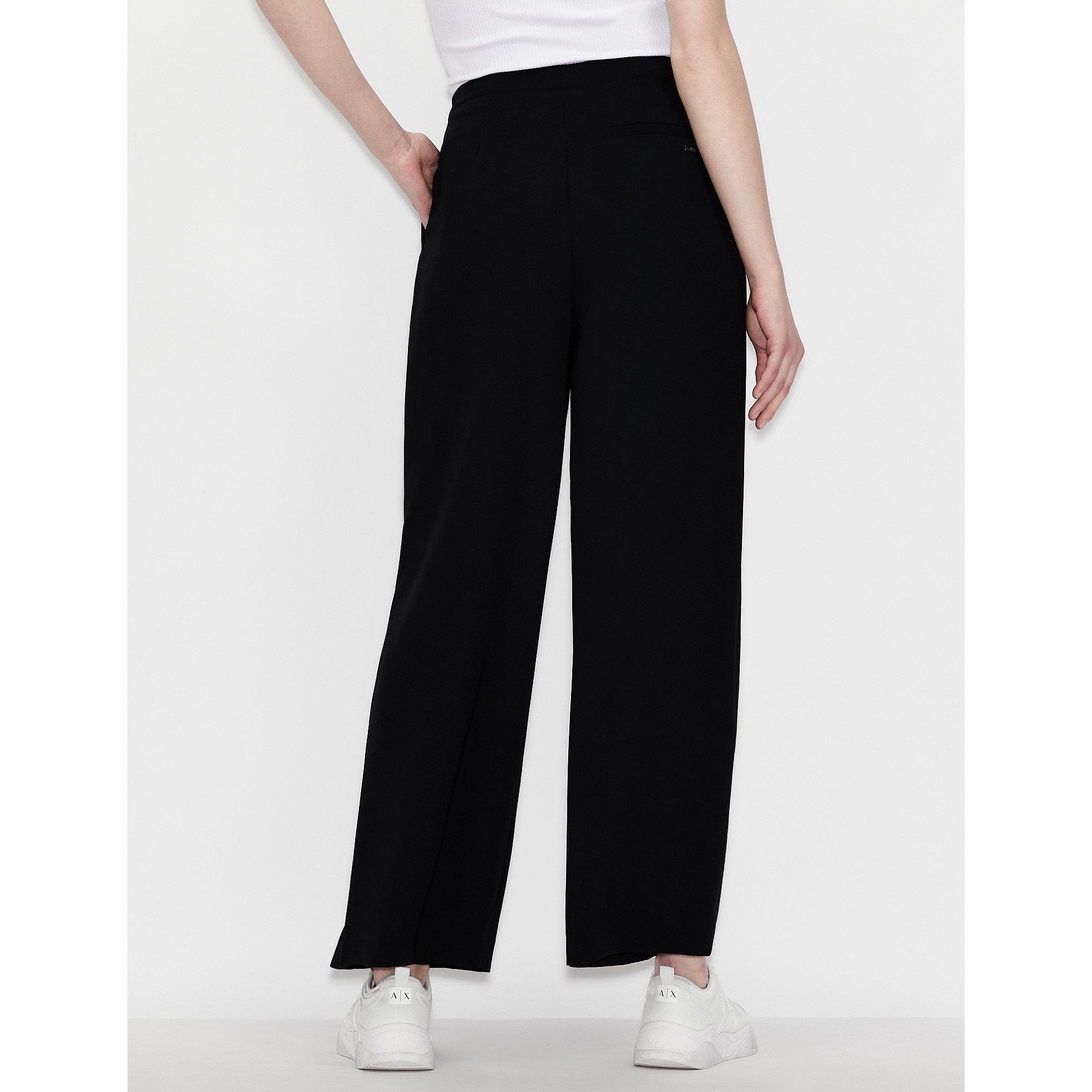 Black - Armani Exchange - Women's Wide Leg Trousers - 2