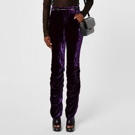 Gucci Velvet Trouser With Horsebit Belt