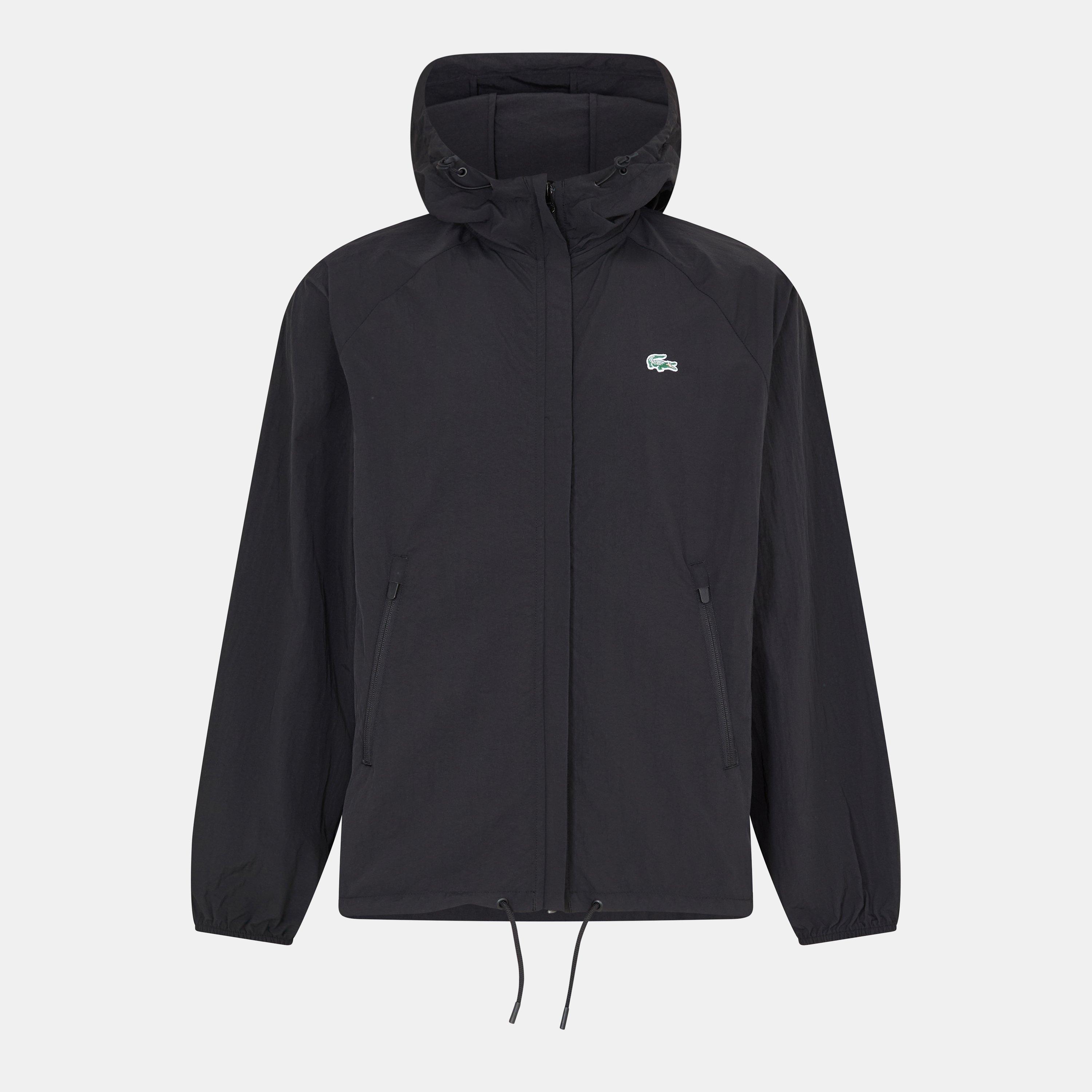 Black - Lacoste - Women's Water-Resistant Lightweight Rain Anorak - 1