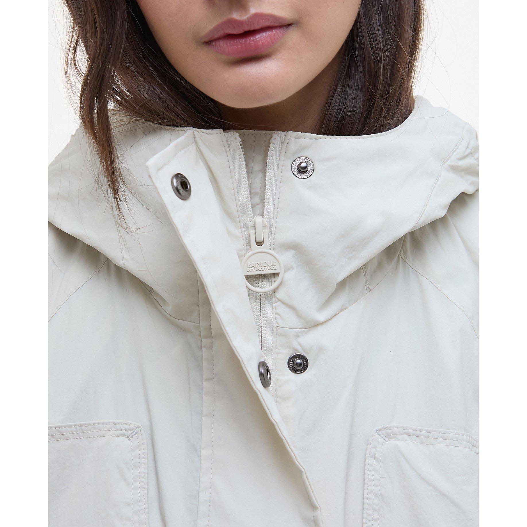 Silver Birch - Barbour International - Women's Misha Hooded Long Sleeve Rain Anorak - 7
