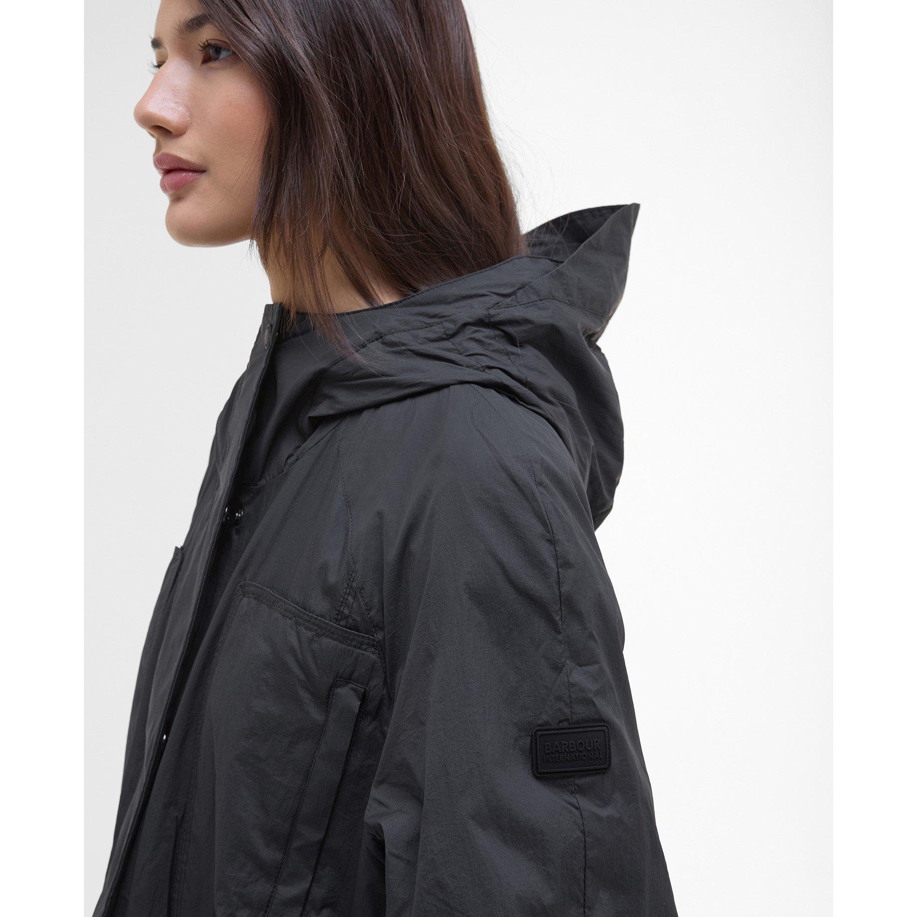 Black - Barbour International - Women's Misha Hooded Long Sleeve Rain Anorak - 5