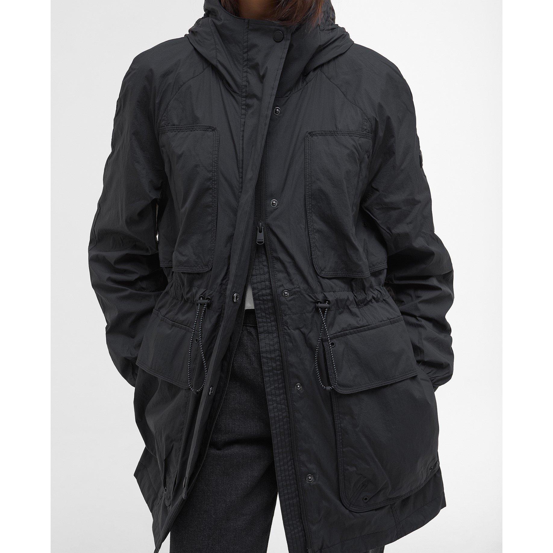 Black - Barbour International - Women's Misha Hooded Long Sleeve Rain Anorak - 6
