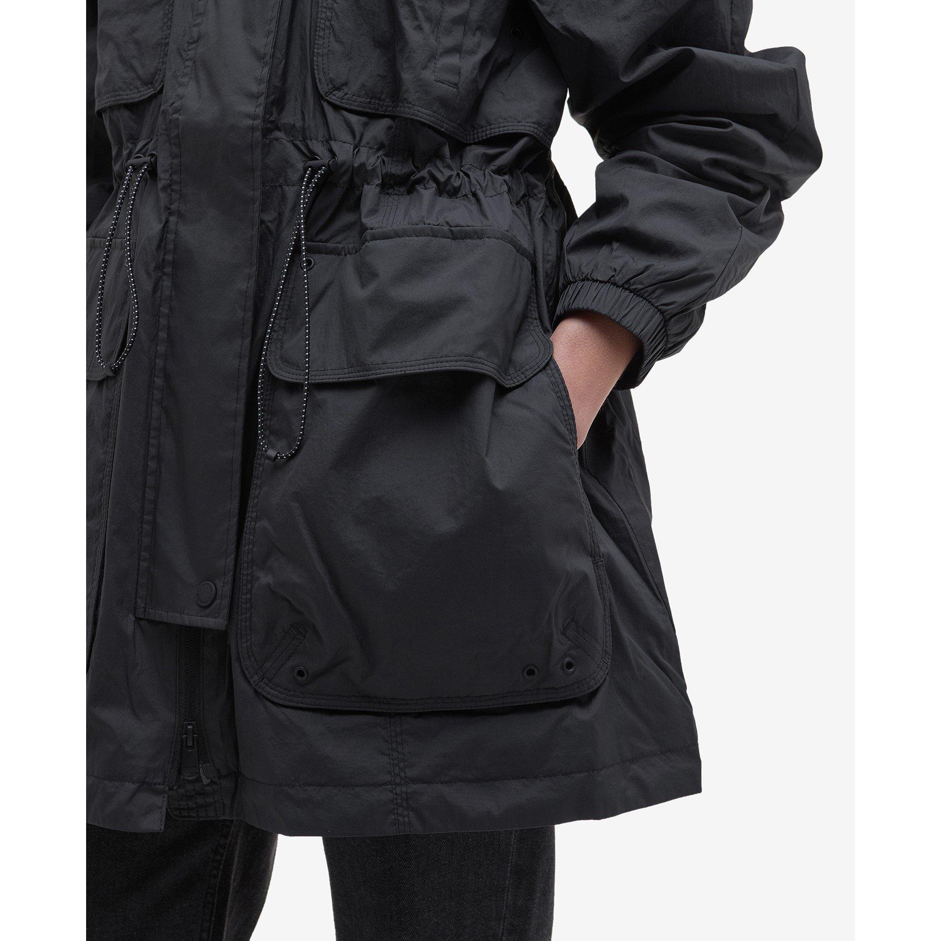 Black - Barbour International - Women's Misha Hooded Long Sleeve Rain Anorak - 8