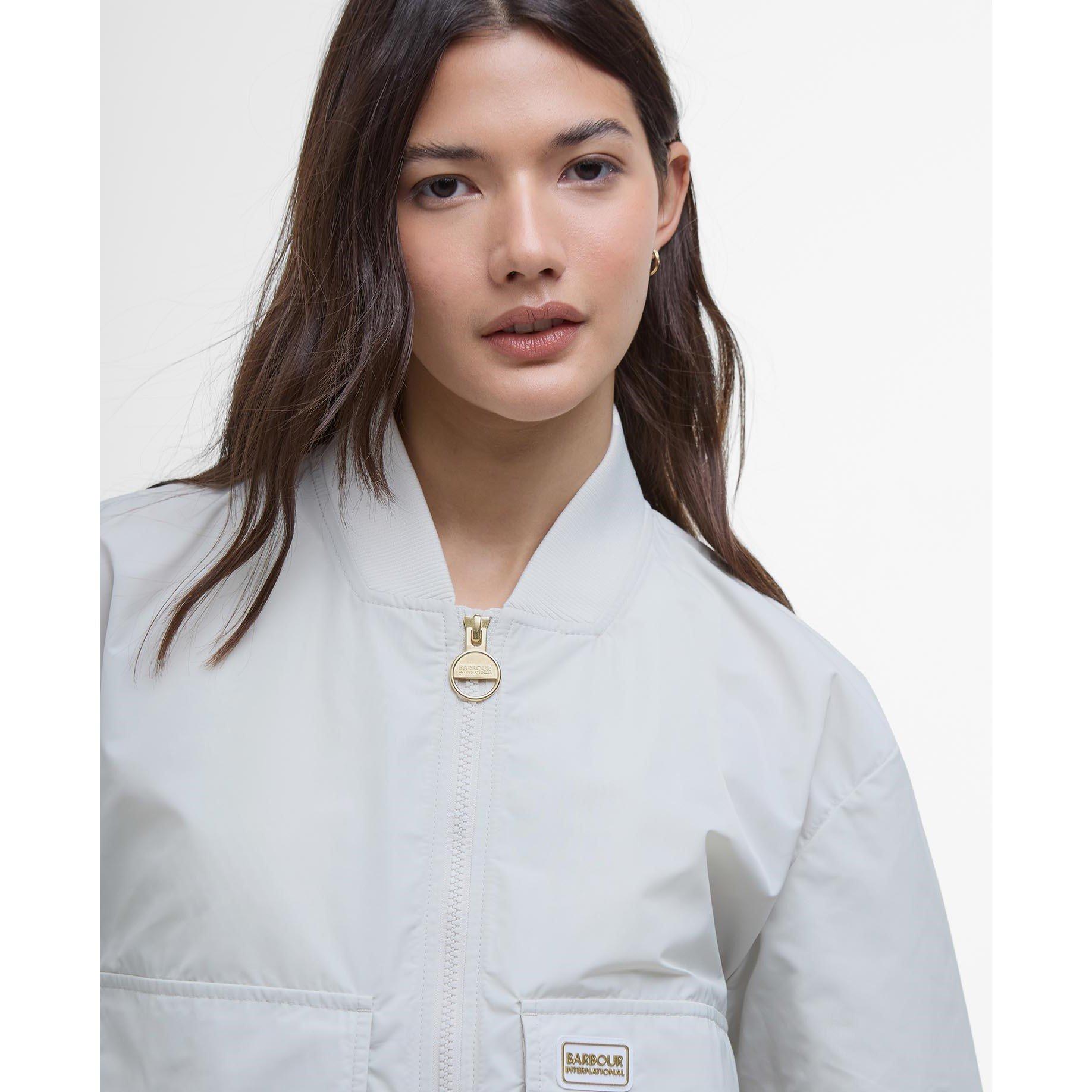 Silver Birch - Barbour International - Women's Priya Showerproof Hooded Long Sleeve Rain Anorak - 4