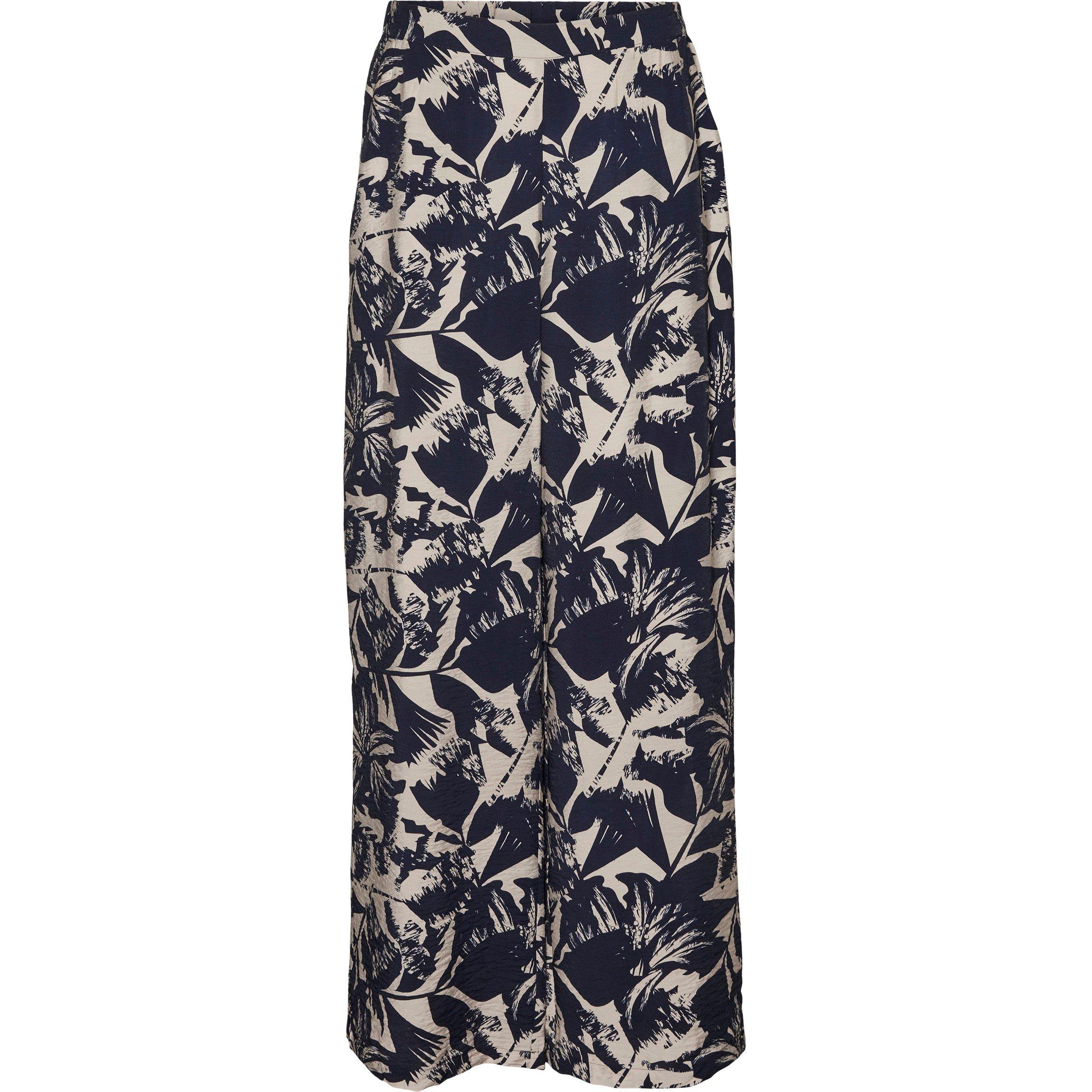 Navy Blazer - Vero Moda - Women's High Rise Wide Leg Trousers - 6