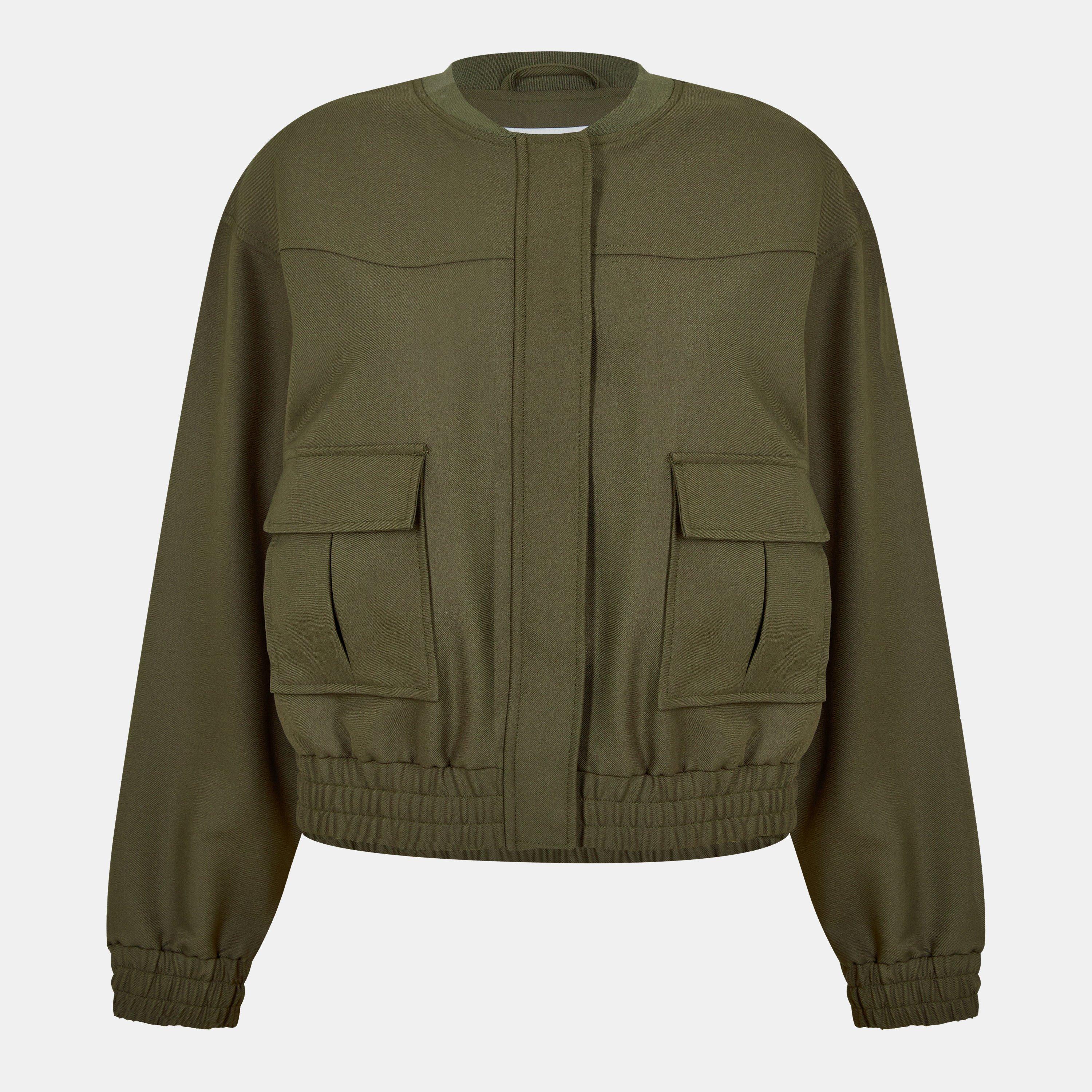 Jack Wills Women's Bomber Jacket - Dark Khaki - 8 (XS)