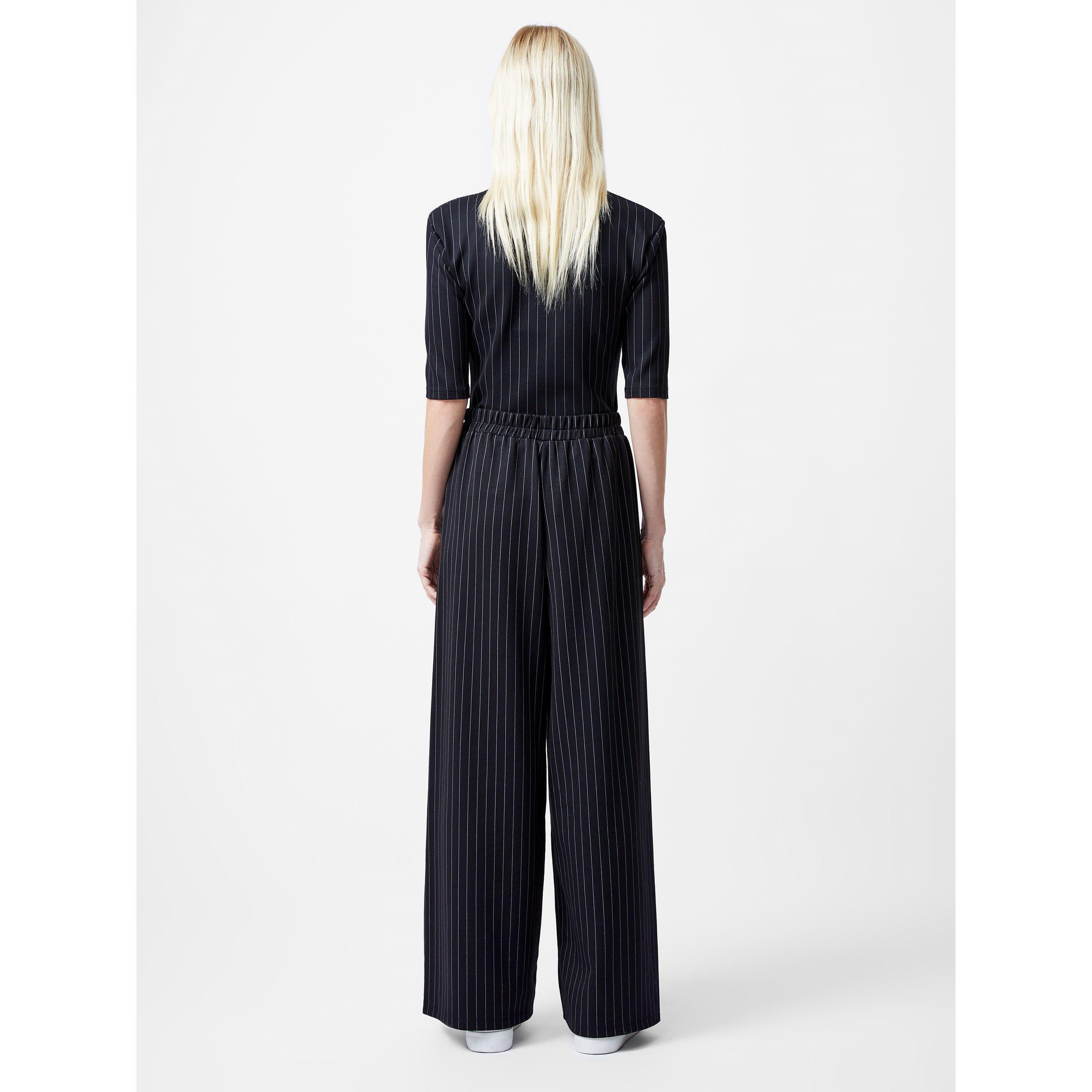 Black/White - French Connection - Women's Regina Wide Leg Trousers - 3