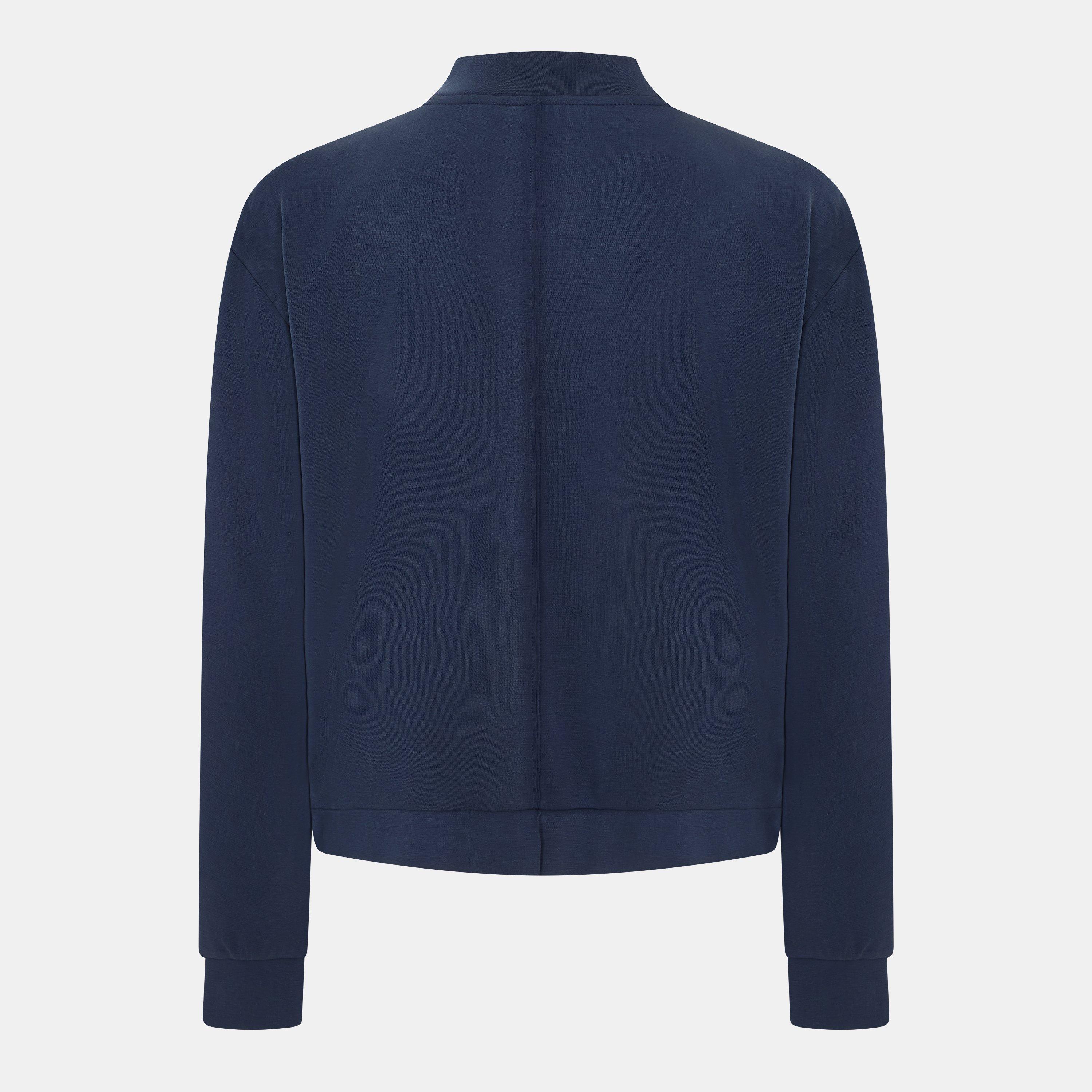 Midnight Blue - French Connection - Women's Wren Zipped Through Bomber Jacket - 2