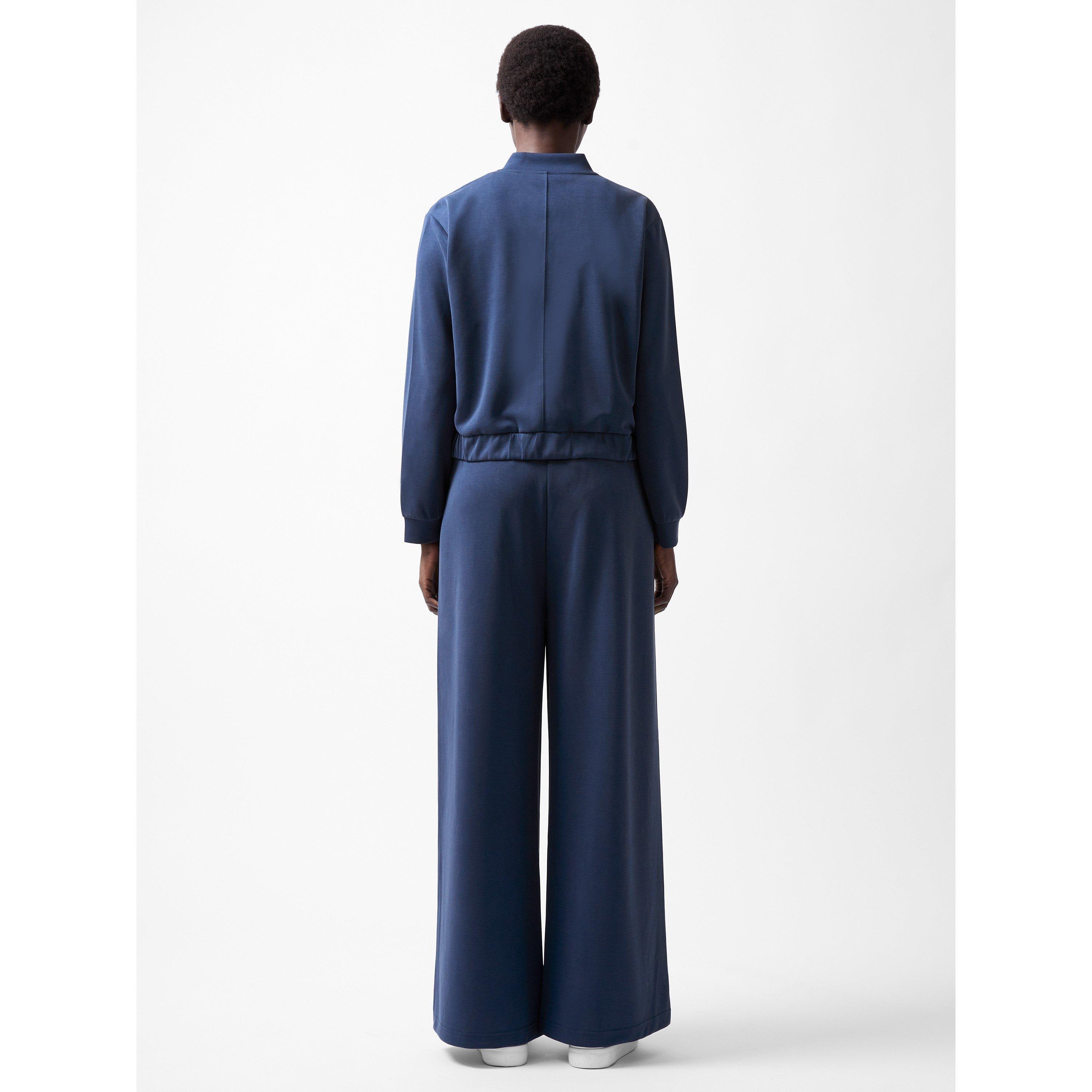 Midnight Blue - French Connection - Women's Wren Zipped Through Bomber Jacket - 3