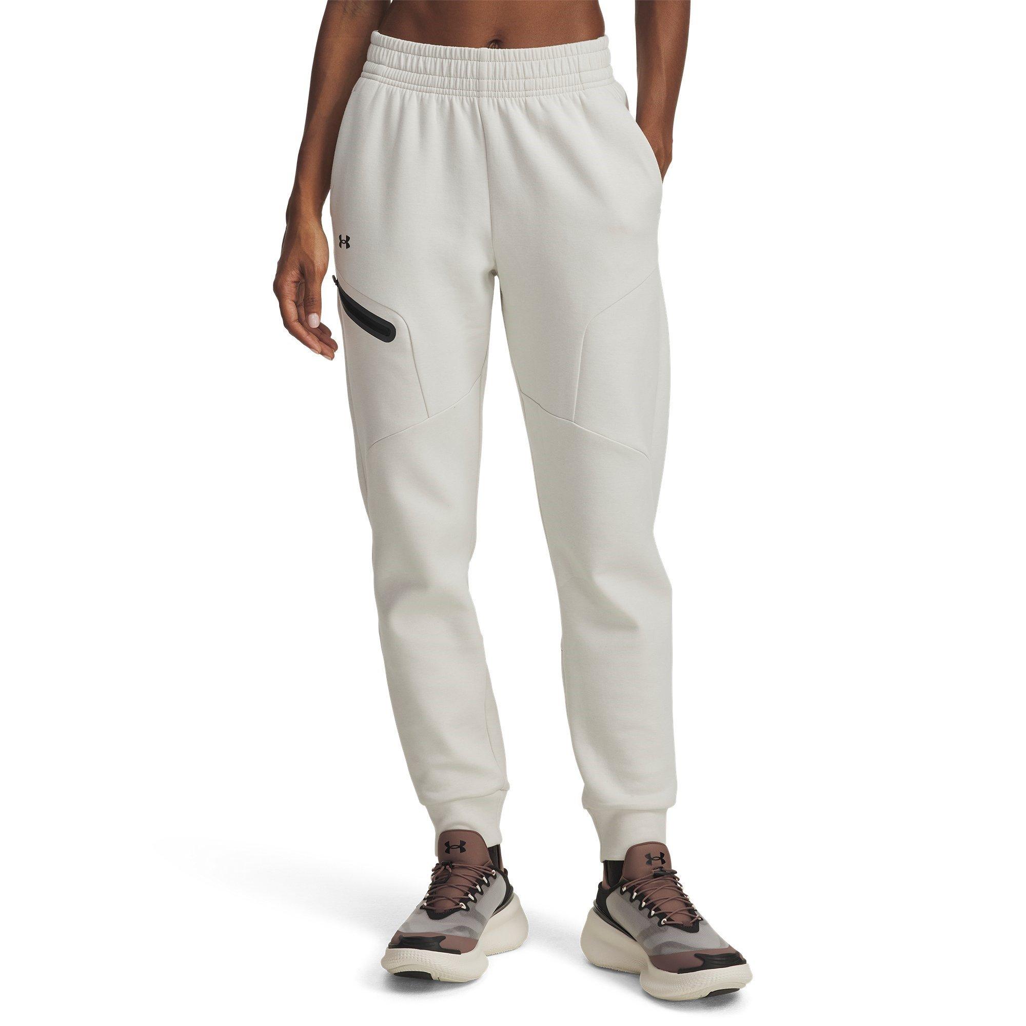 Under Armour Women's Unstoppable Closed Hem Fleece Jogger - Summit White - 12 (M)