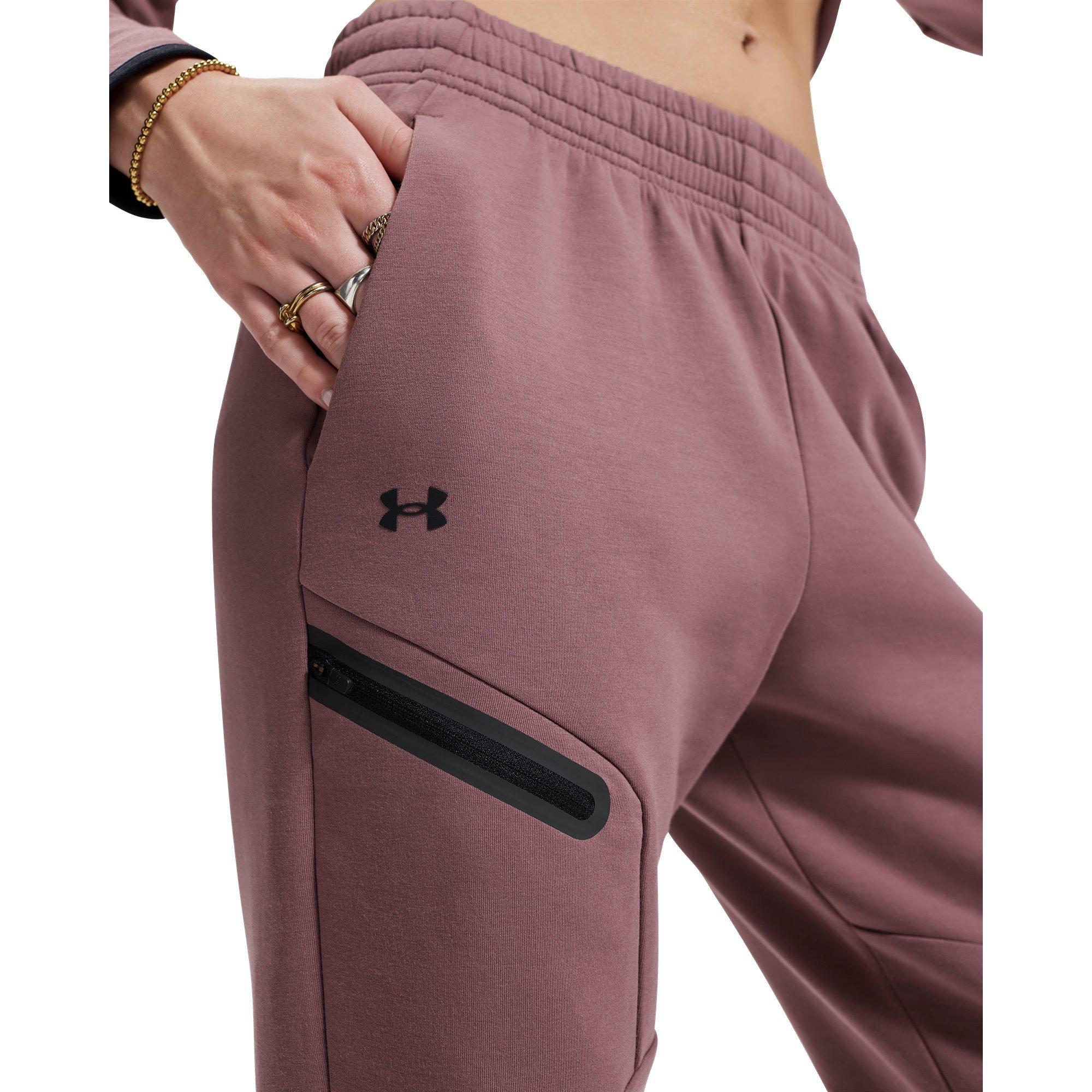 Brown - Under Armour - Women's Unstoppable Closed Hem Fleece Jogger - 5