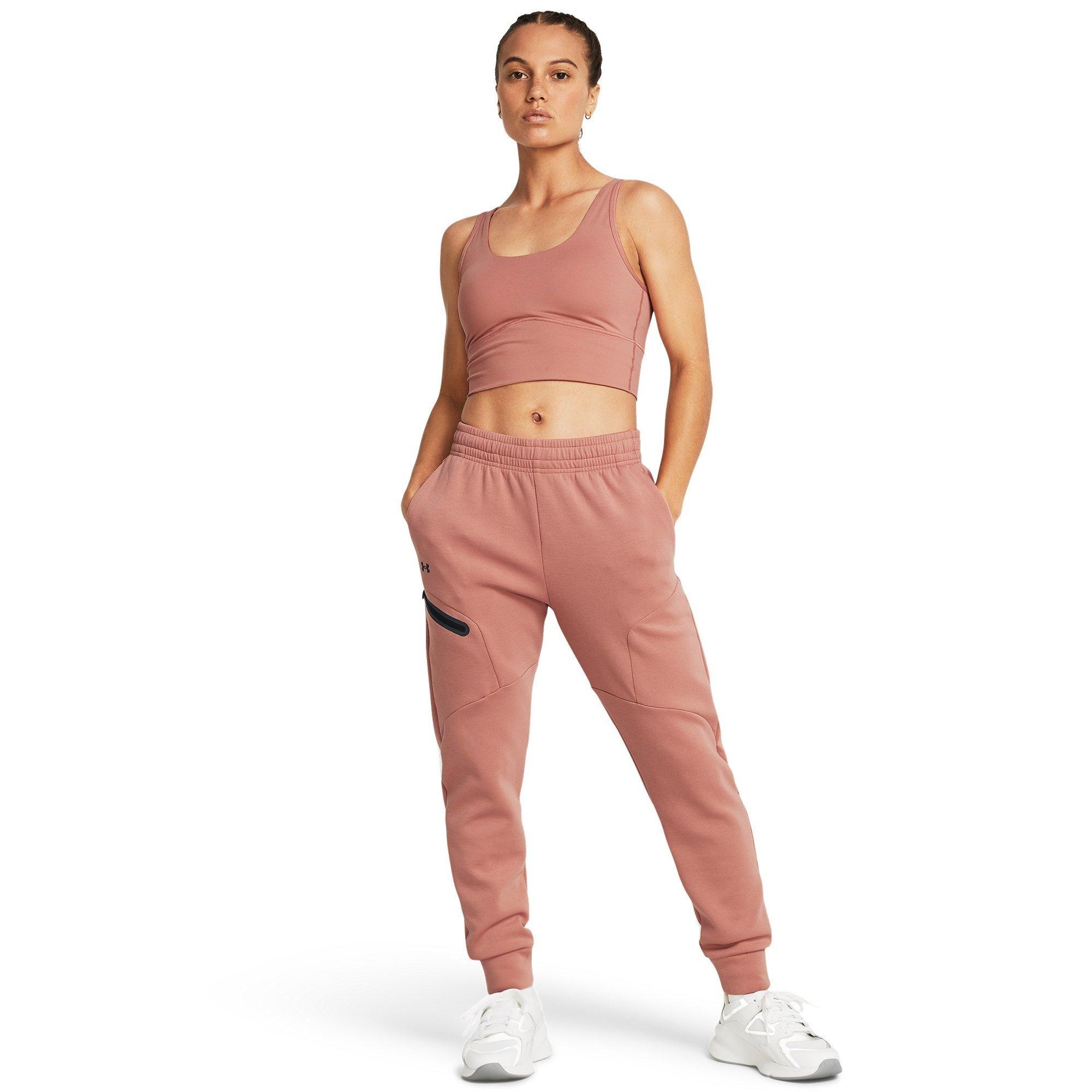 Pink - Under Armour - Women's Unstoppable Closed Hem Fleece Jogger - 4