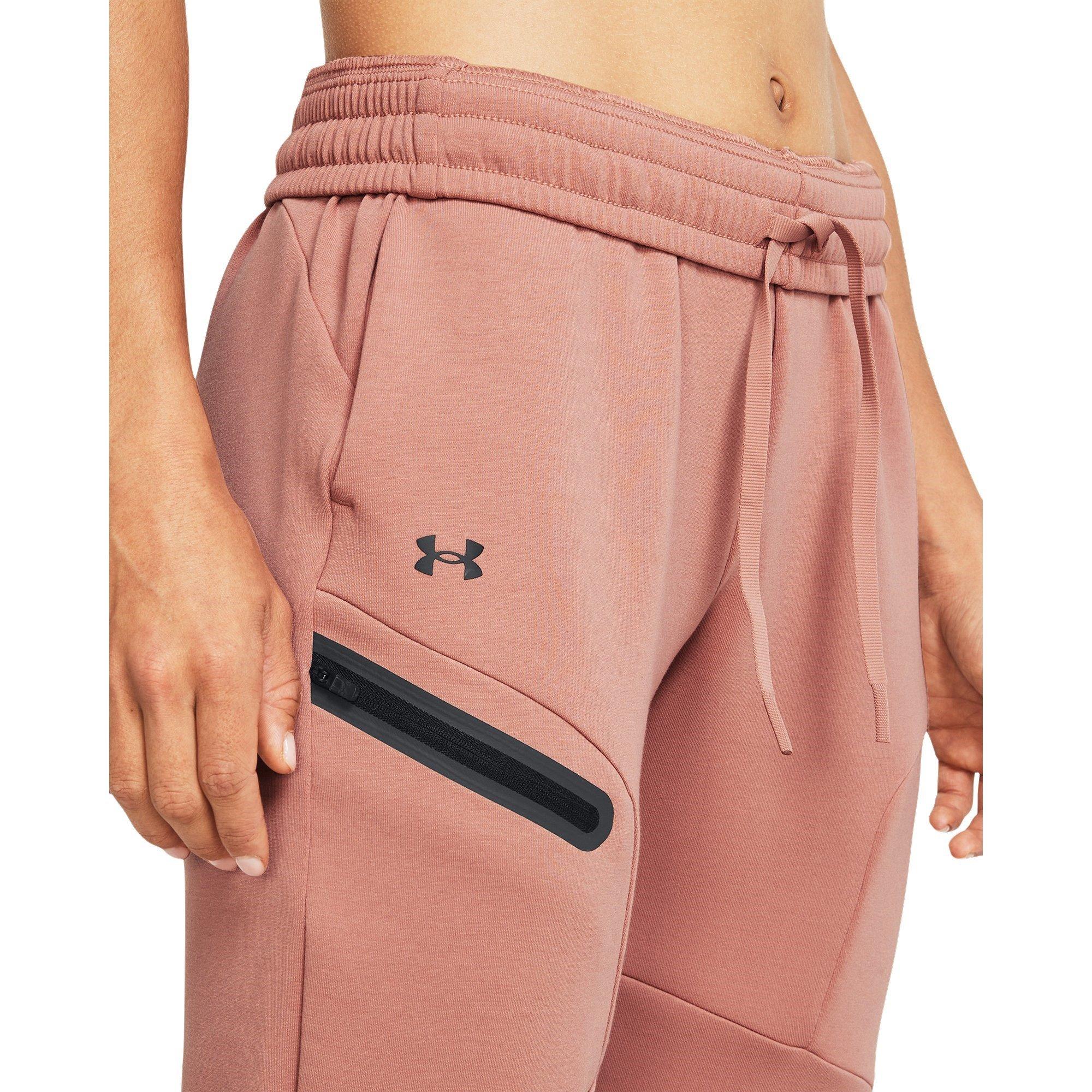Pink - Under Armour - Women's Unstoppable Closed Hem Fleece Jogger - 5