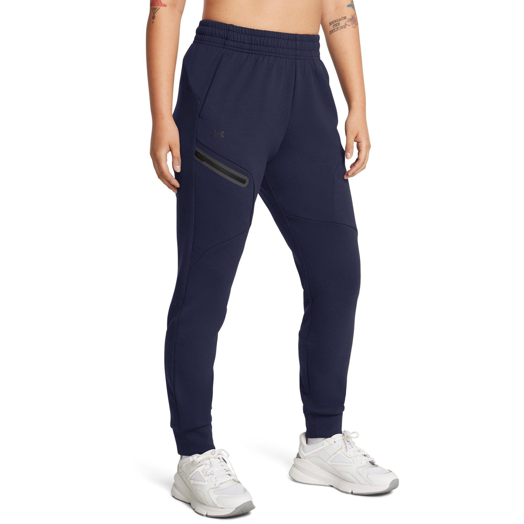 Blue - Under Armour - Women's Unstoppable Closed Hem Fleece Jogger - 3