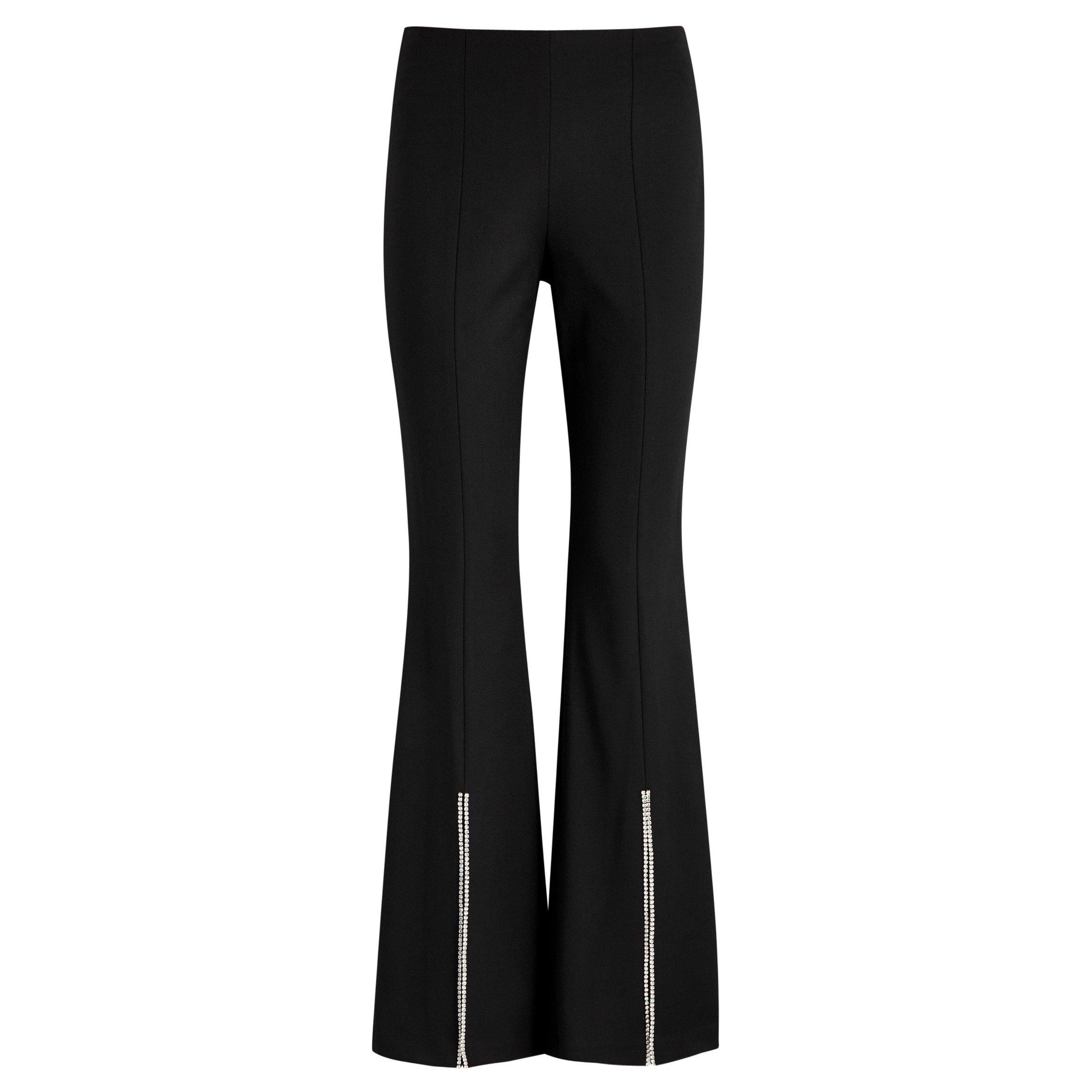BLACK - Alice And Olivia - TR RMP BOOTCUT SLIT TROUSERS