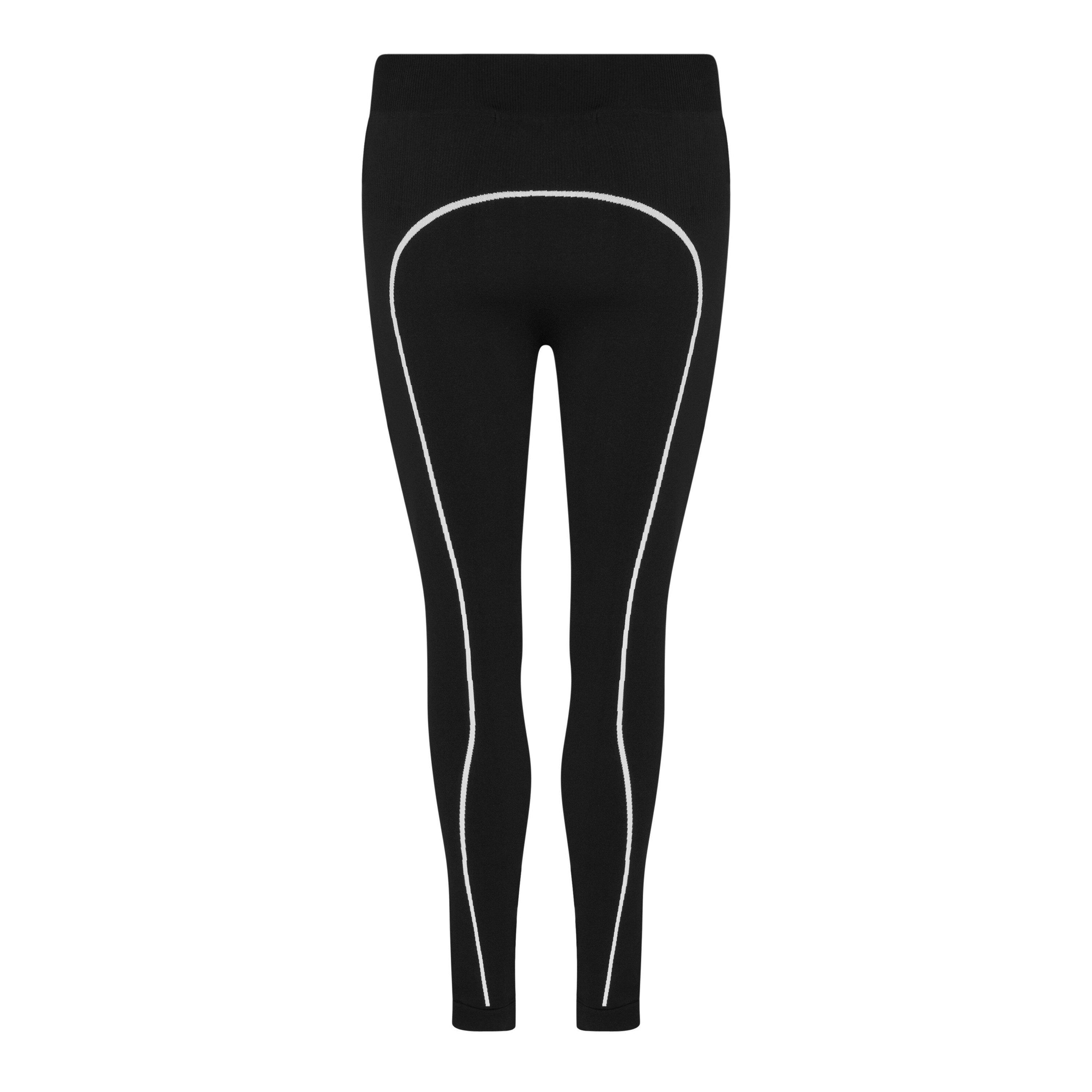 Black 1001 - Off White - Women's High Rise Seamless Legging - 2