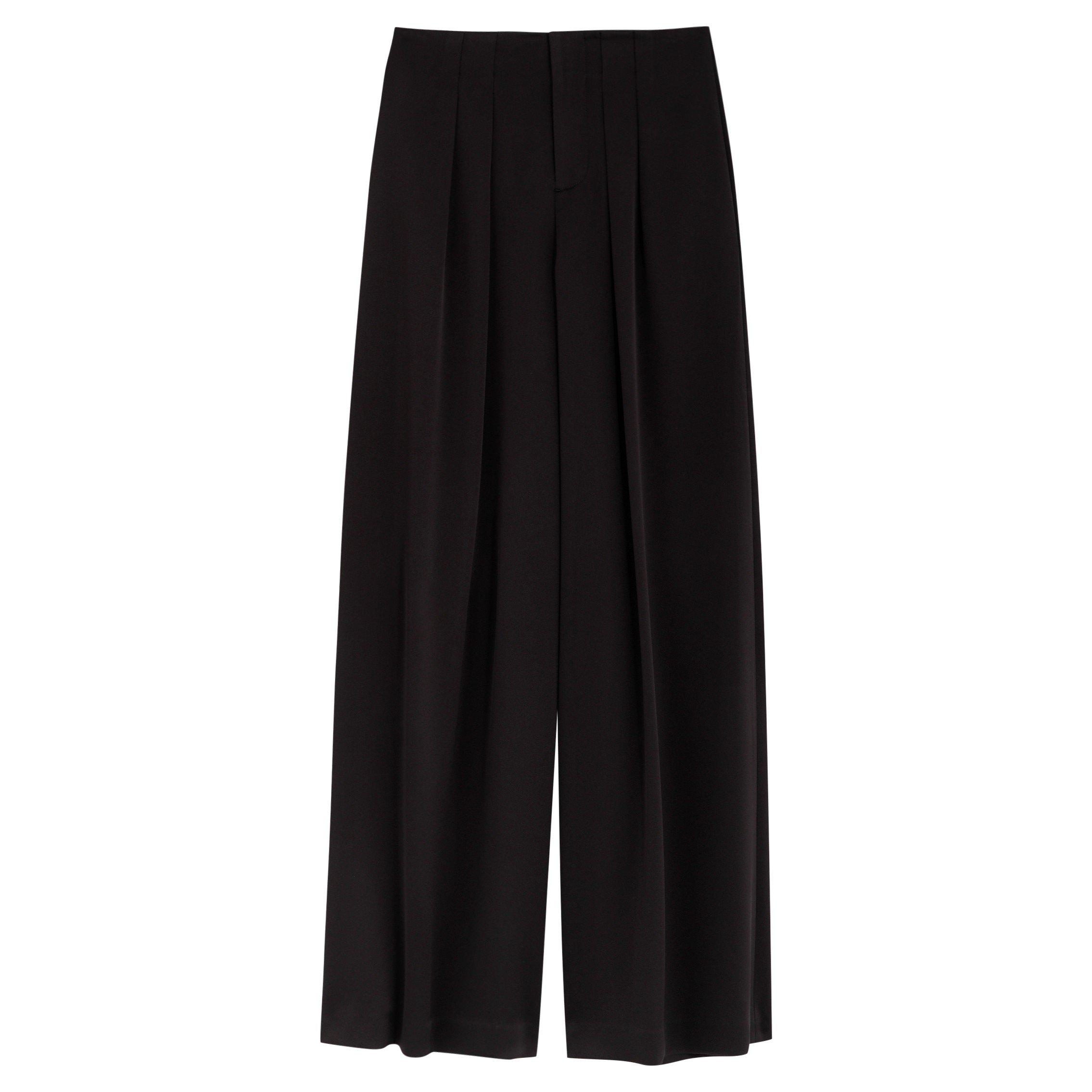 BLACK - Alice And Olivia - TR ELOISE WIDE SATIN TROUSER