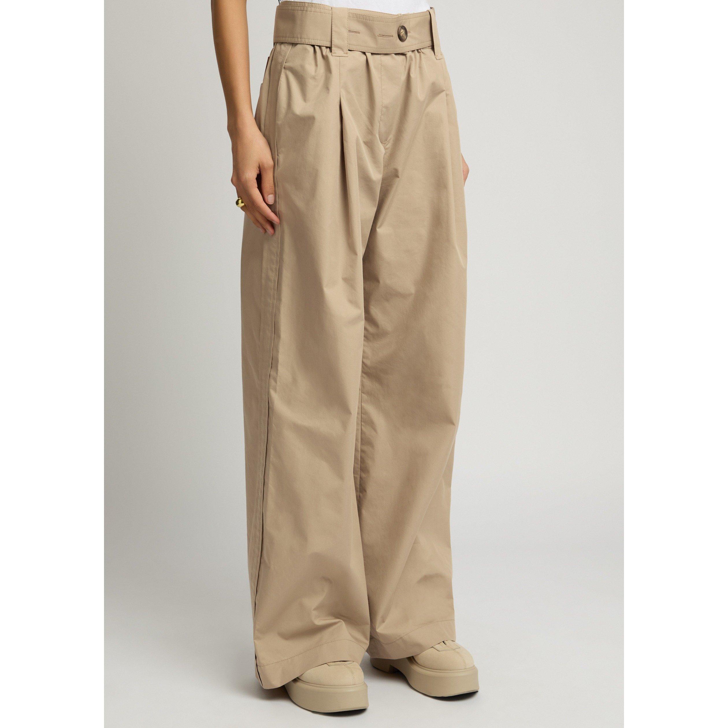 BEIGE - Moncler - Women's Cotton Wide-Leg Trousers - 2